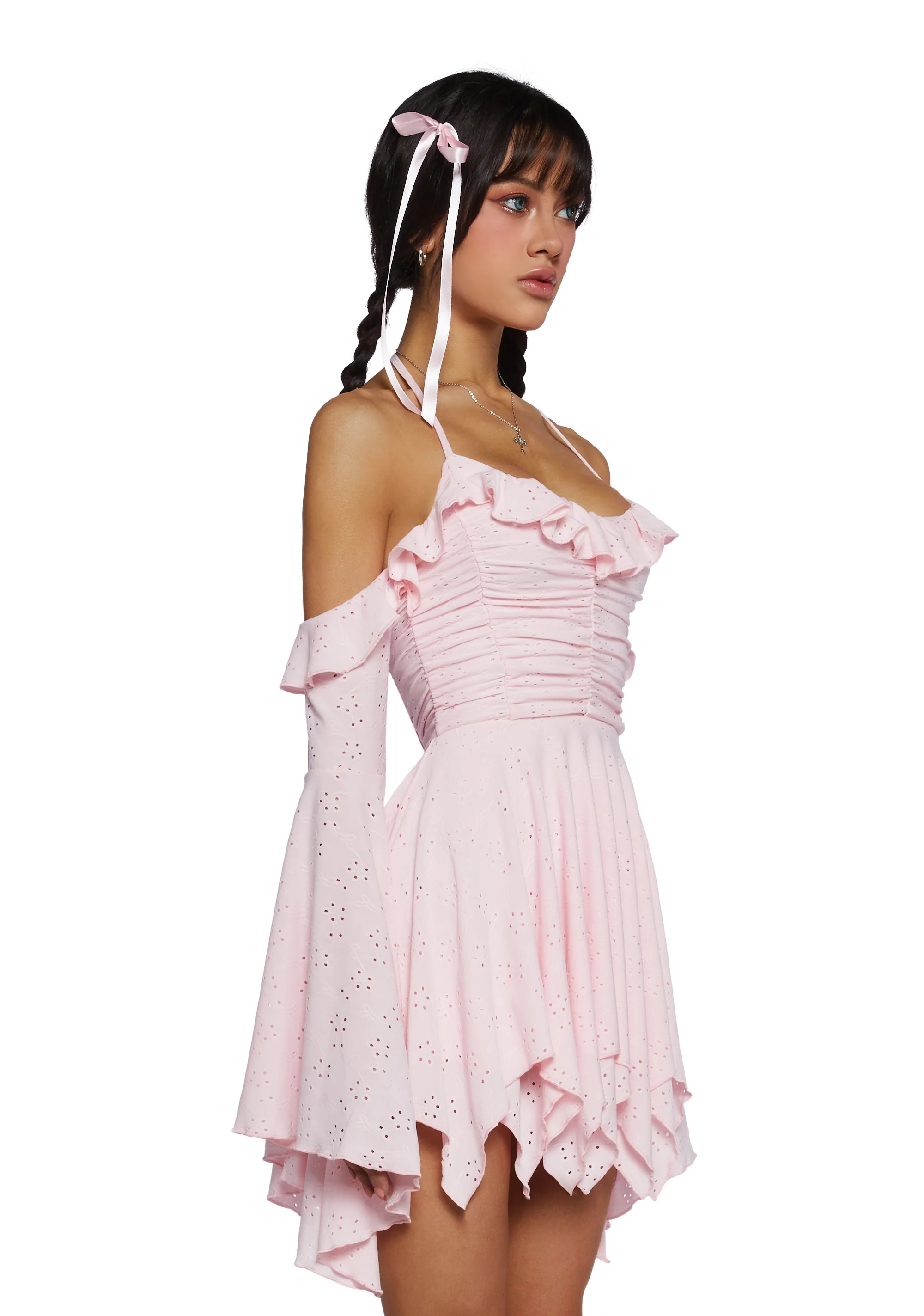 Fairy Delights Ruffled Handkerchief Dress - Pink