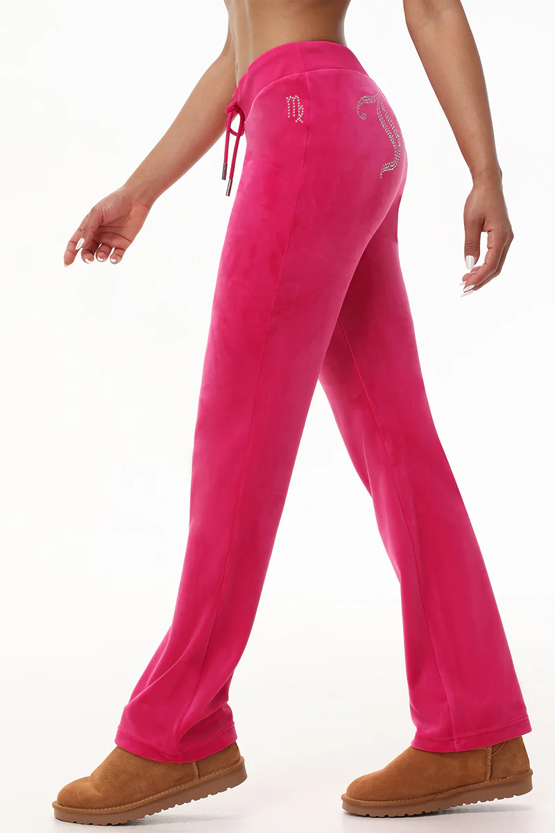 Custom Zodiac OG Big Bling Velour Track Pants