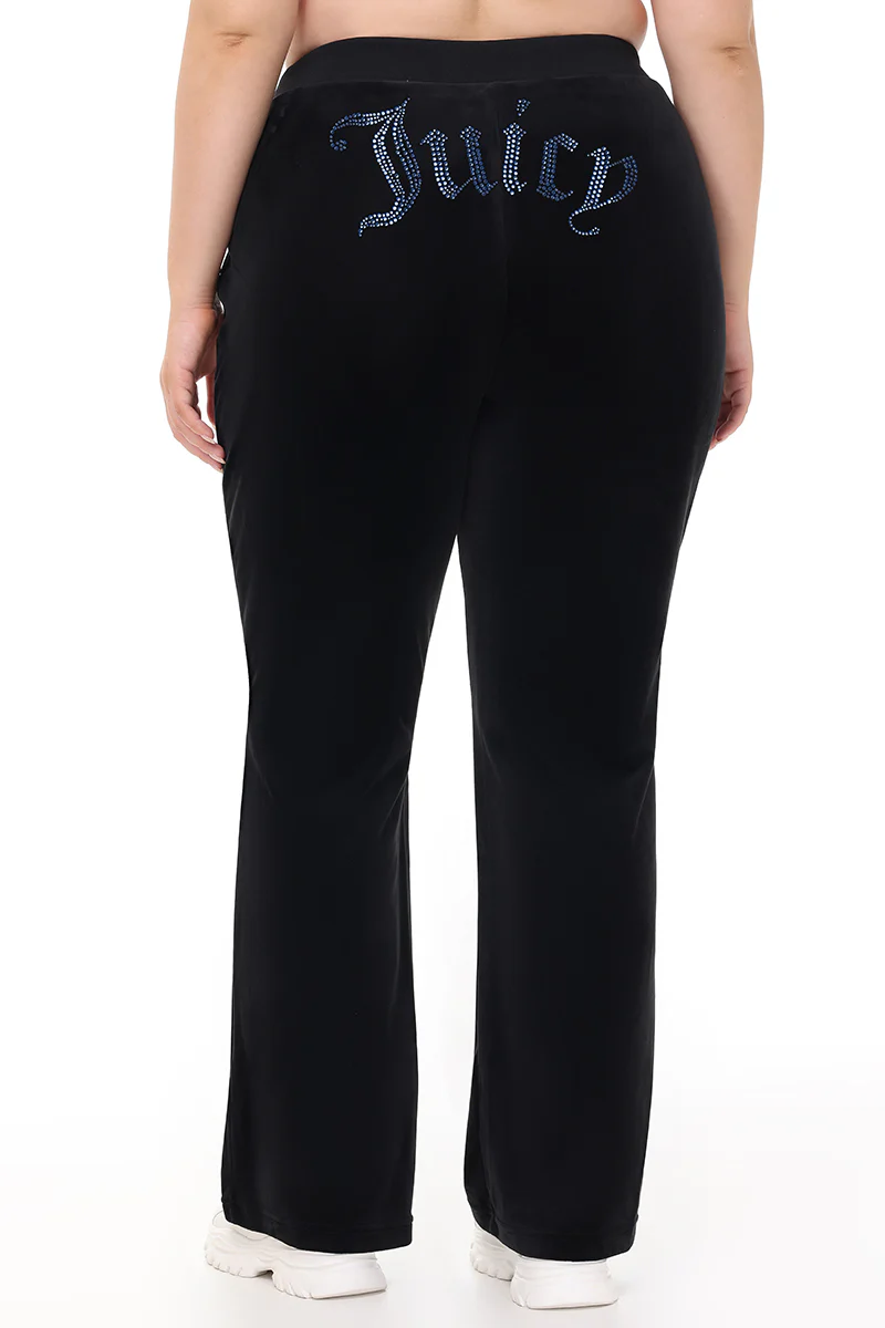 Plus-Size Technicolor Customizable Big Bling Velour Track Pants