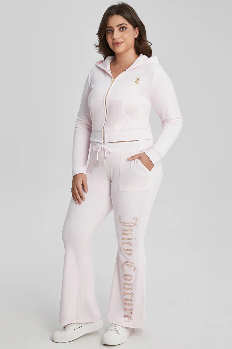 Plus-Size 30th Birthday Big Bling Snap Pocket Velour Pants