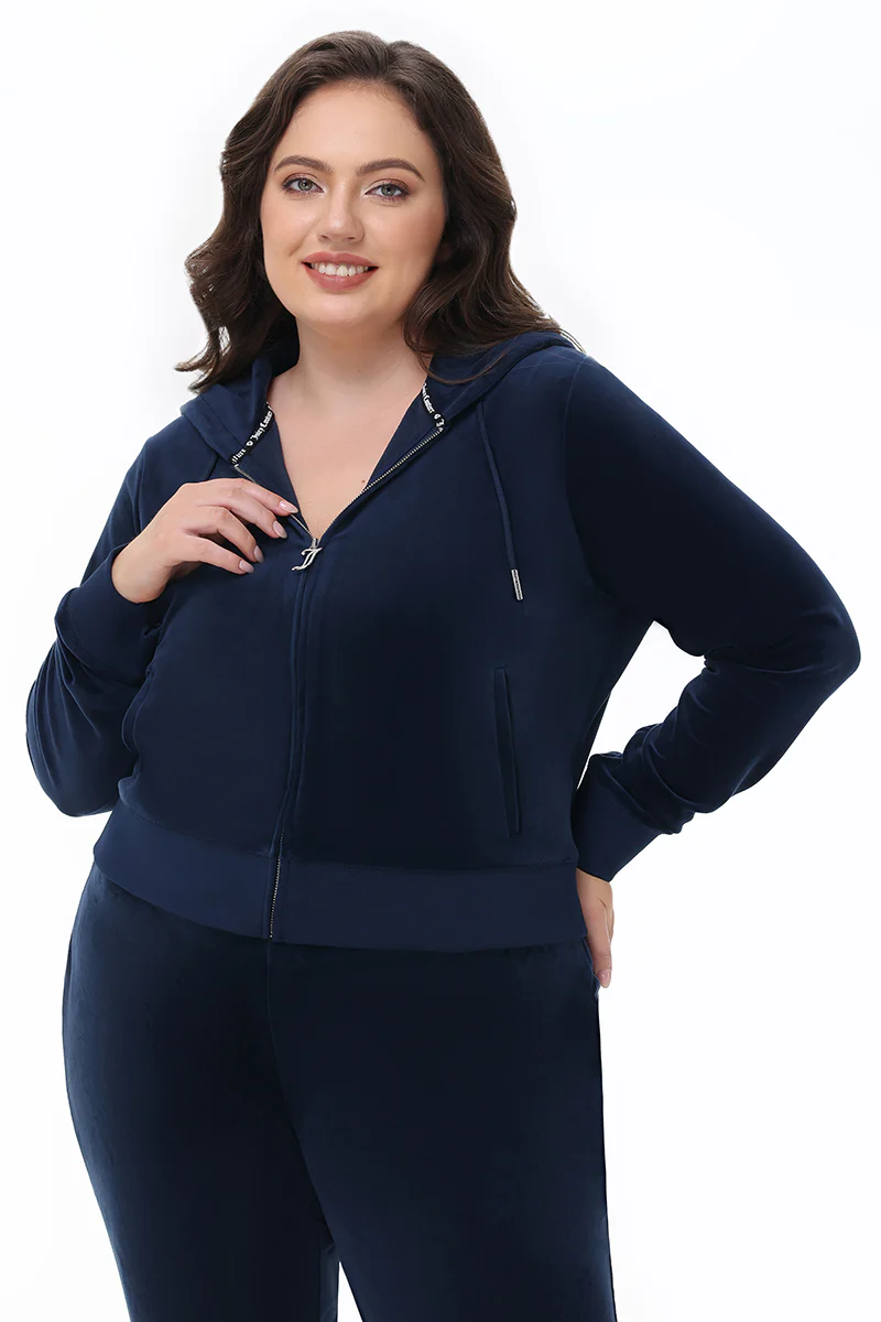 Plus-Size OG Big Bling Velour Hoodie