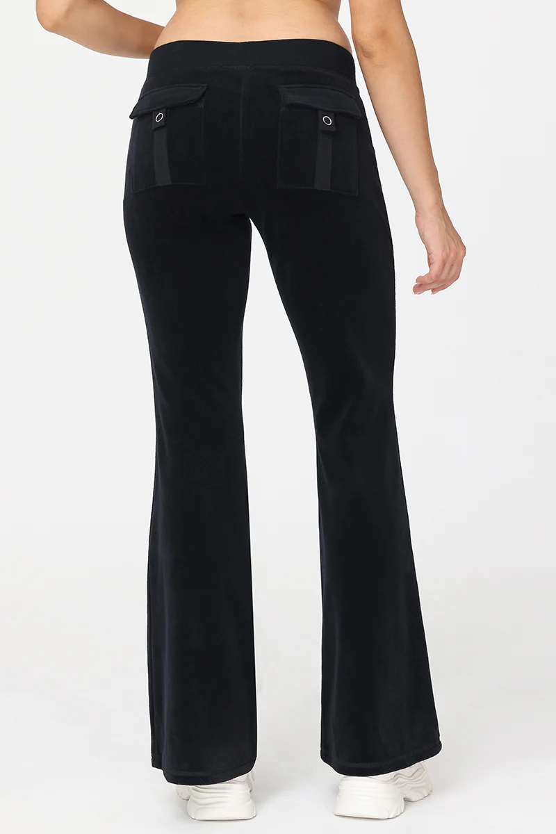 Hollywood Scottie Snap Pocket Cotton Velour Track Pants