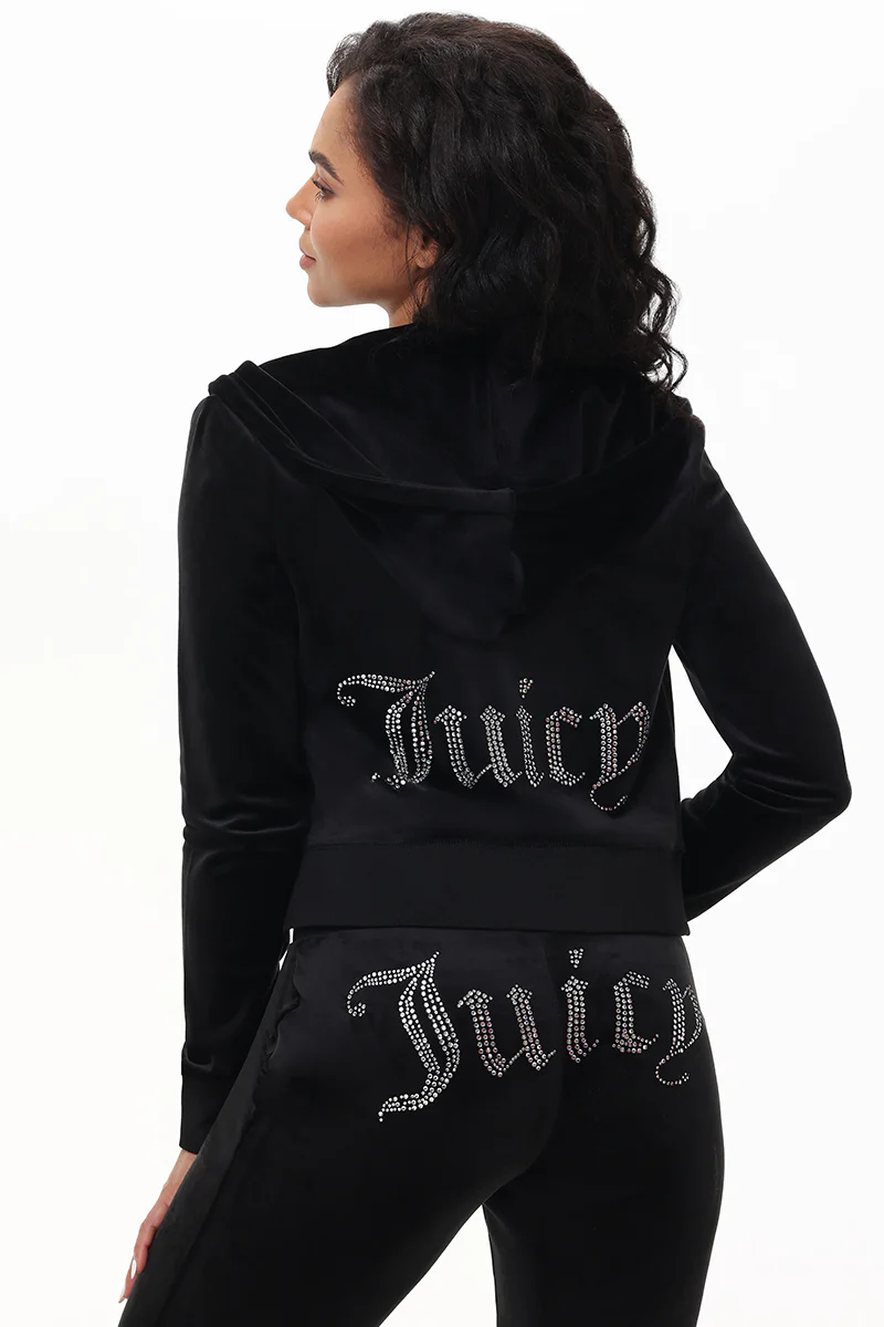Custom Initial OG Big Bling Velour Hoodie