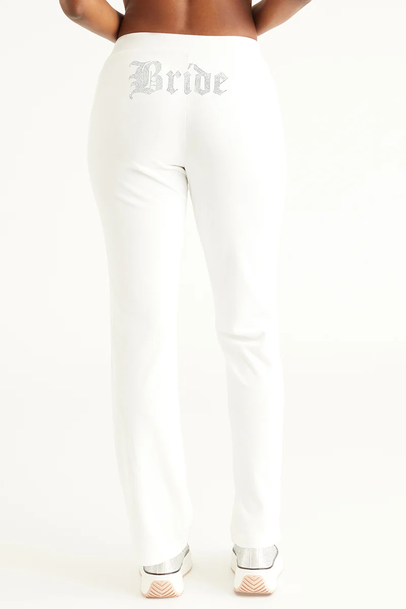 Bride Customizable Big Bling Velour Track Pants