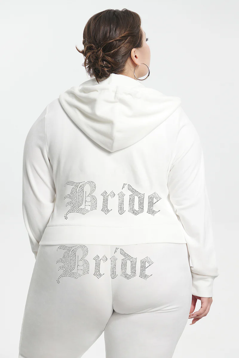 Bride Customizable Big Bling Velour Hoodie