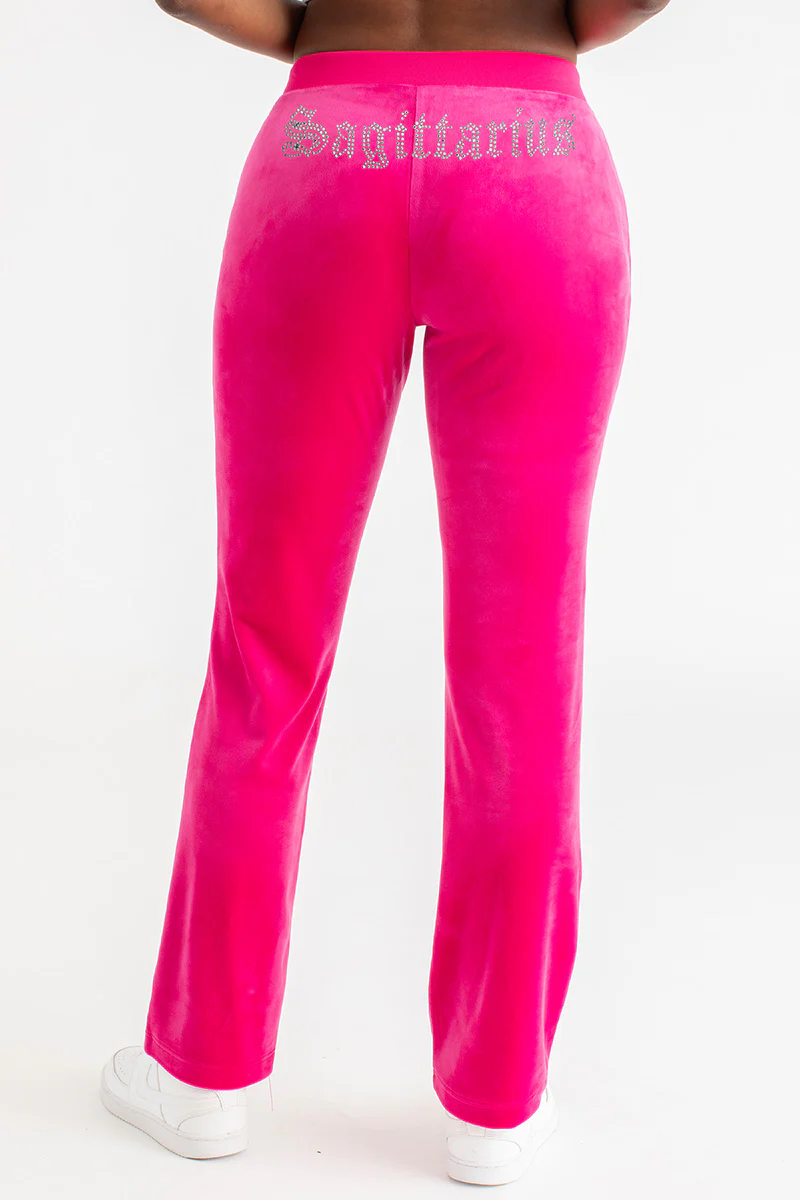 Sagittarius Customizable Big Bling Velour Track Pants