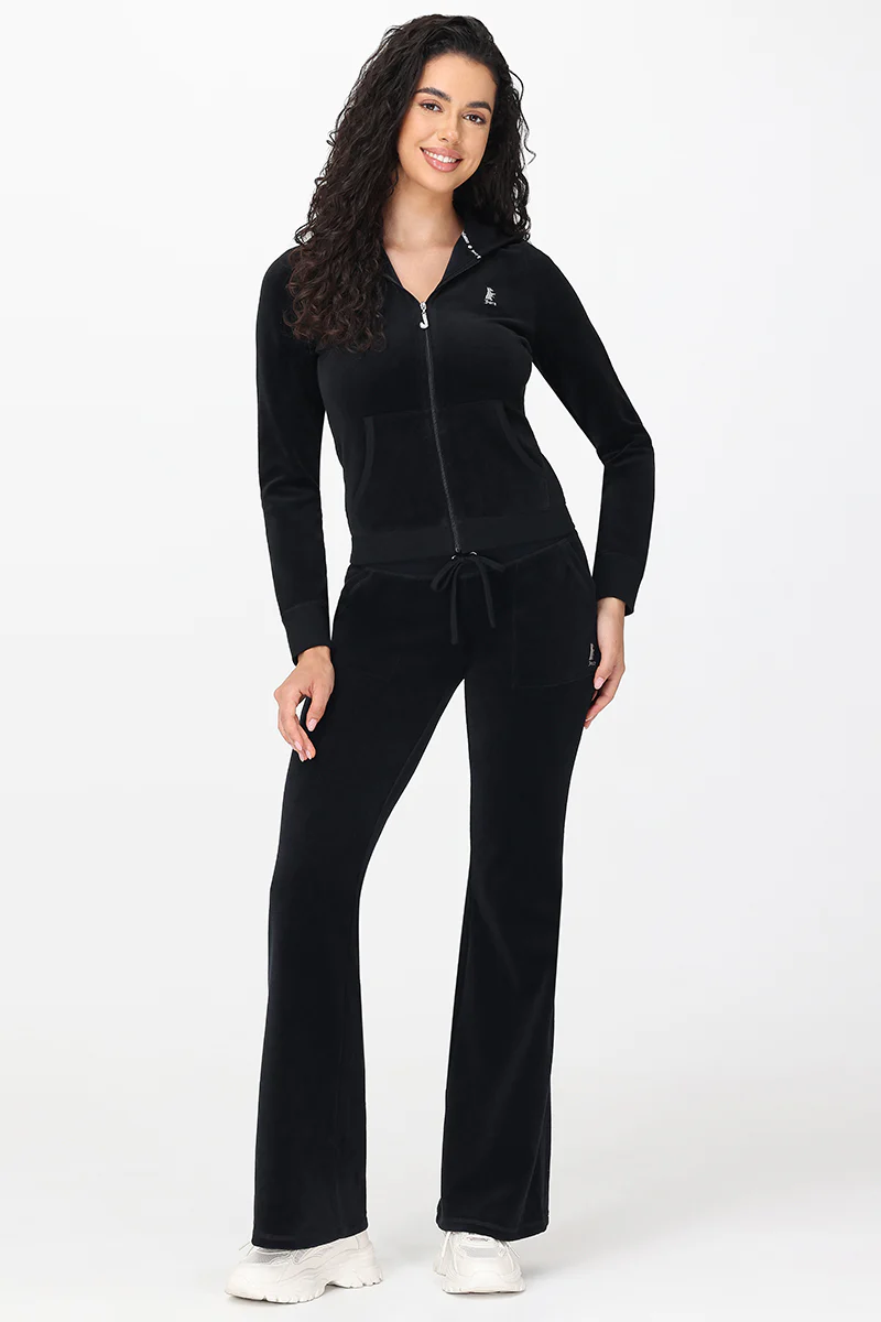 Hollywood Scottie Snap Pocket Cotton Velour Track Pants