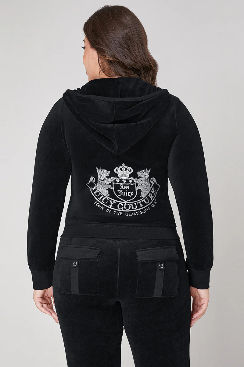 Plus-Size Scottie Cotton Velour Hoodie