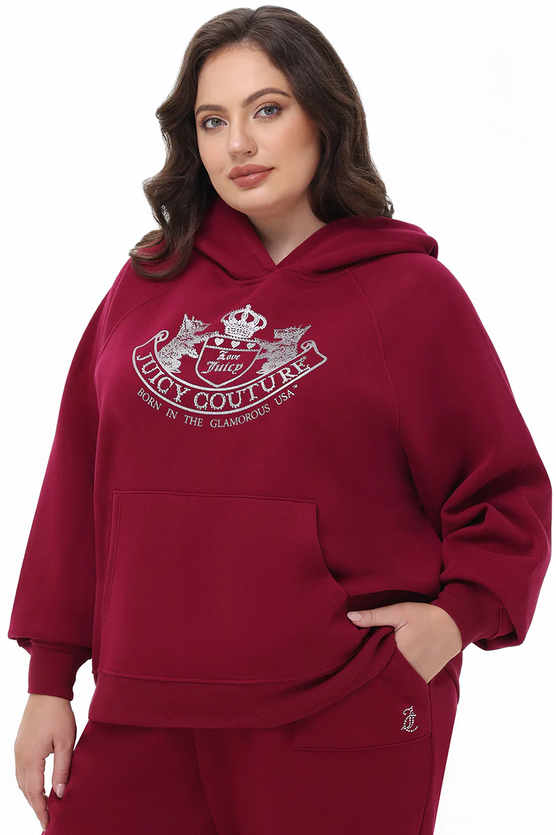 Plus-Size Oversized Fleece Scottie Dog Hoodie