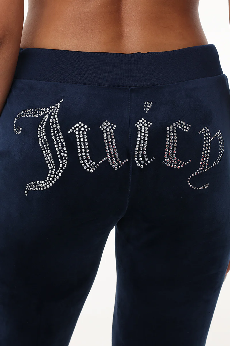 Custom Initial OG Big Bling Velour Track Pants
