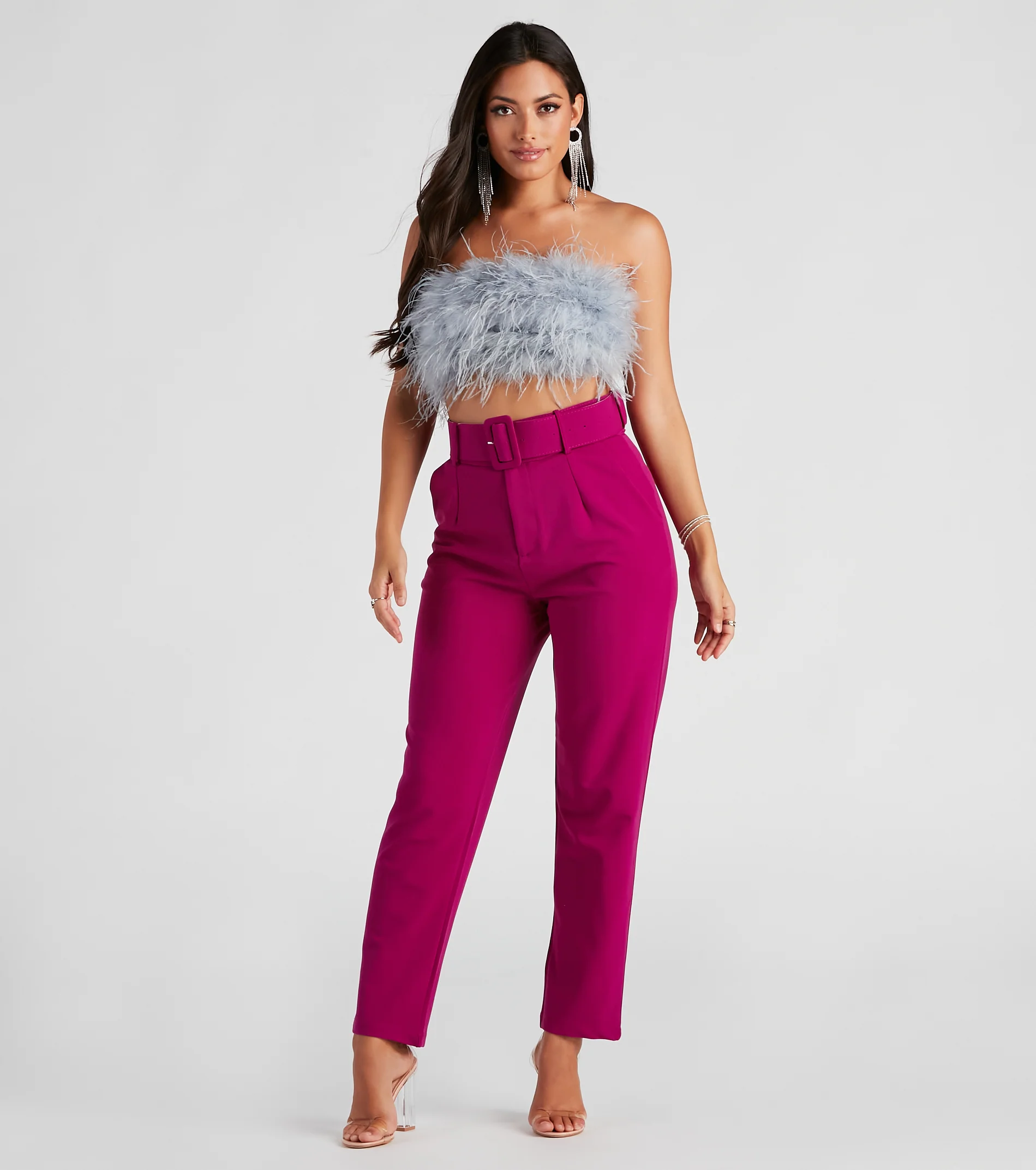 Sixties Style Belted Crepe Pants