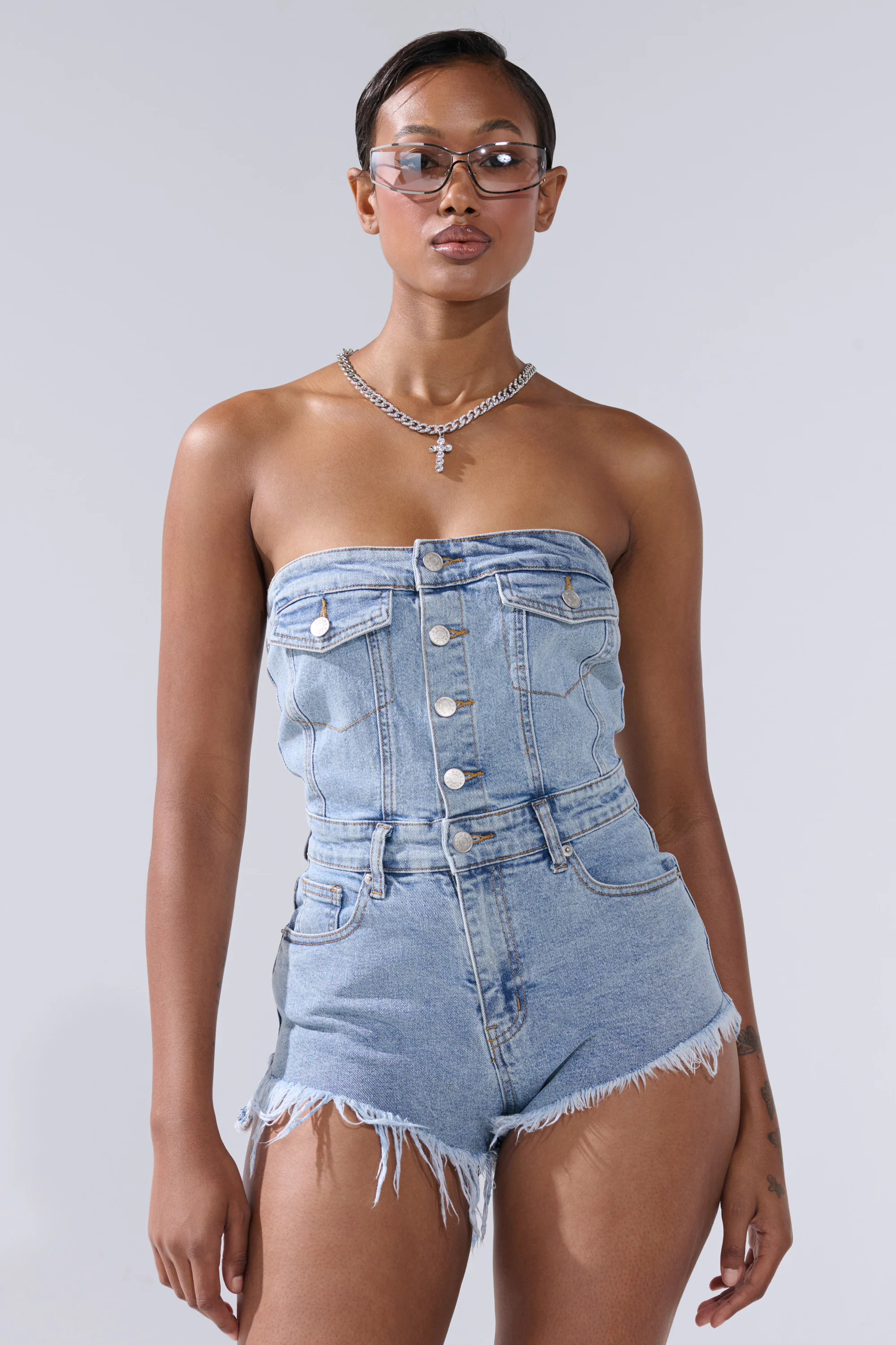 COOL IT COWBOY DENIM ROMPER