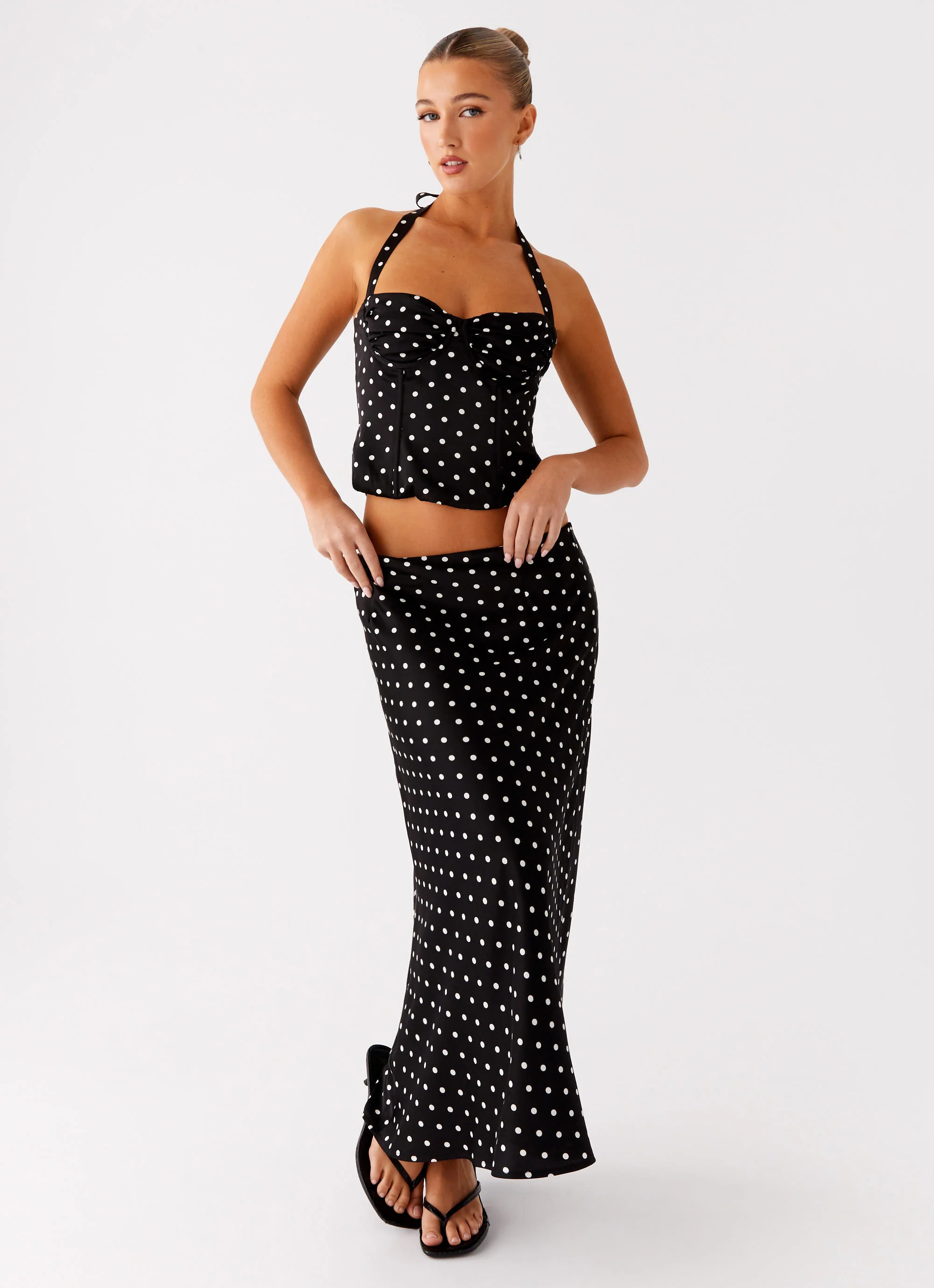 Breanne Top - Black Polka Dot