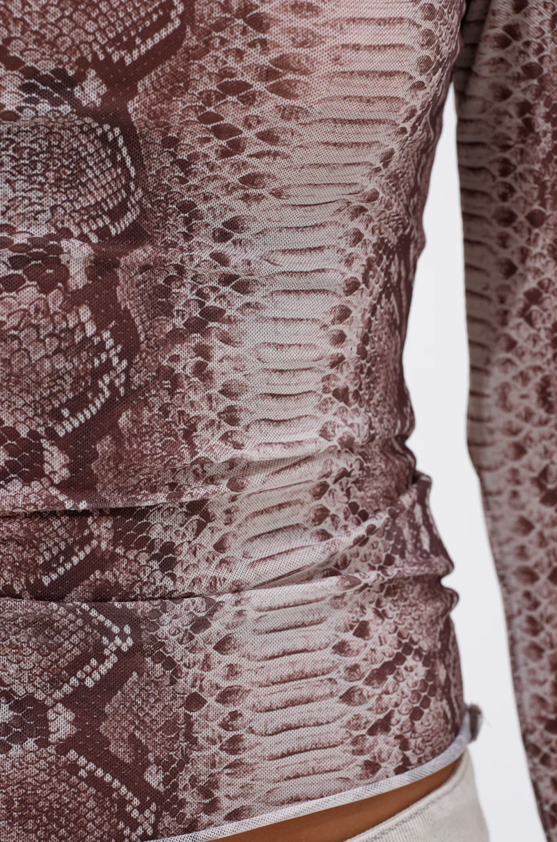 SNAKE CHARMER LONG SLEEVE MESH TOP