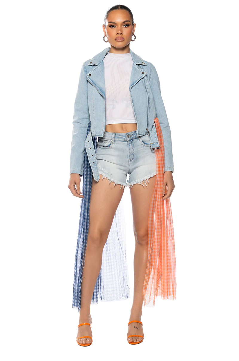 FLEX-FIT HIGH WAISTED SUPER STRETCHY LIGHT BLUE DENIM SHORTS