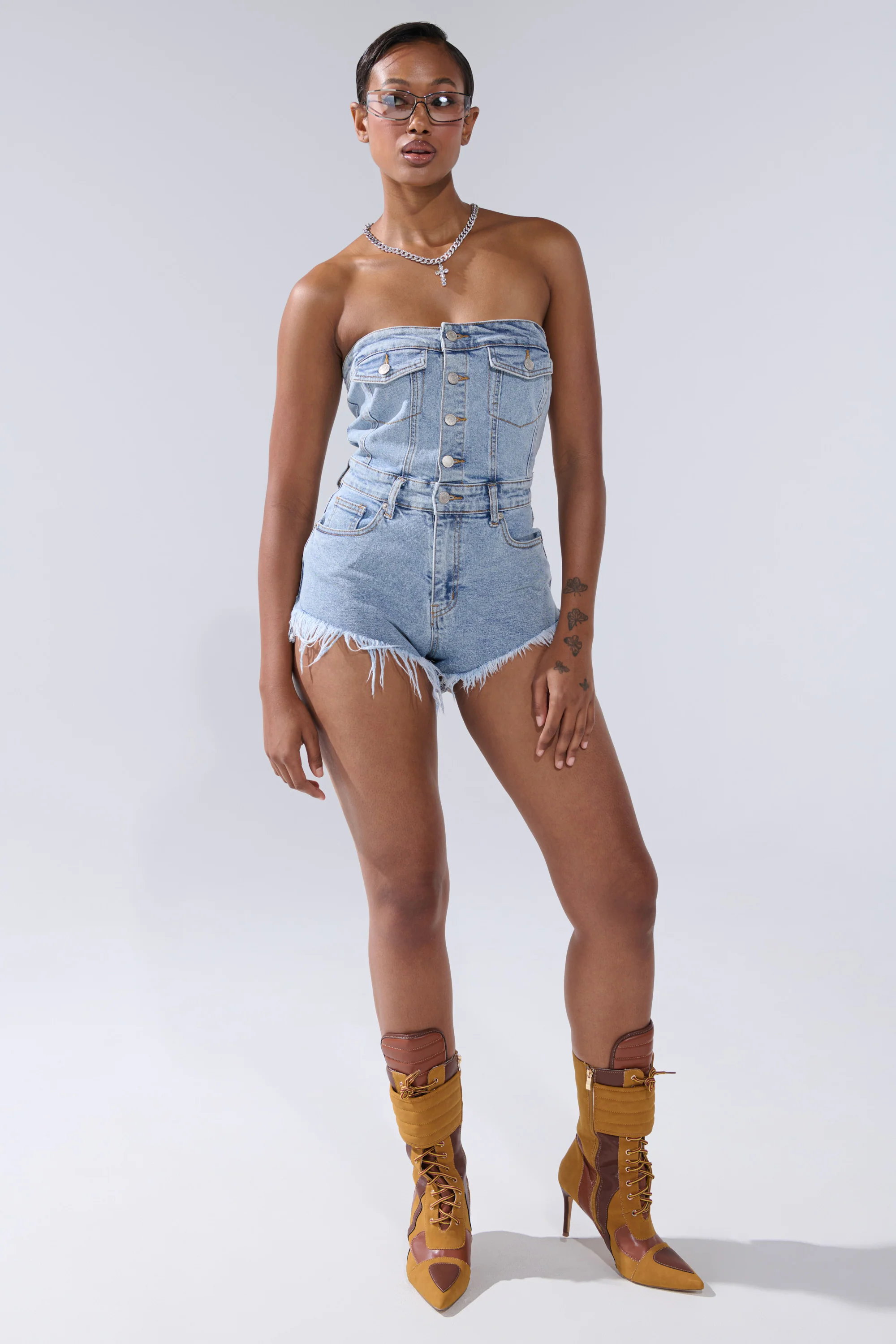 COOL IT COWBOY DENIM ROMPER