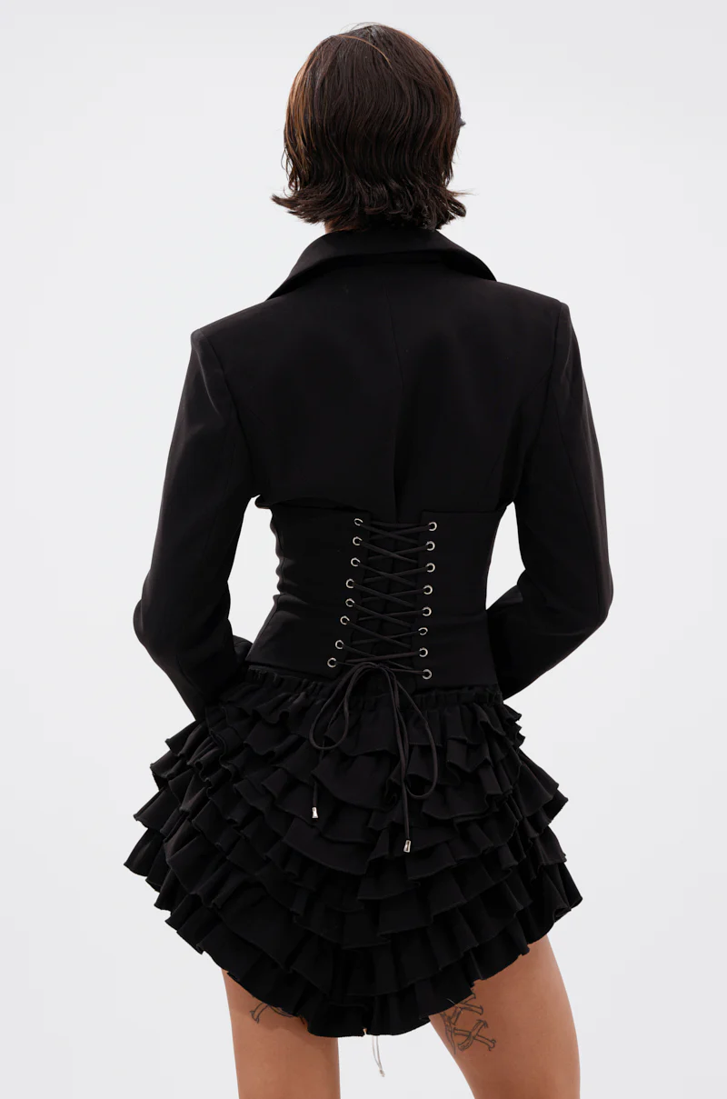 STRICTLY BUSINESS BLAZER ROMPER IN BLACK