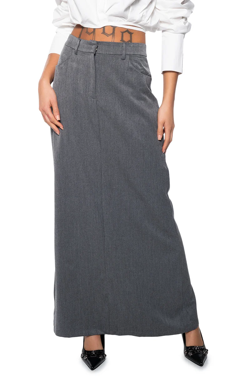 MINIMAL ELEGANCE WOVEN MAXI SKIRT
