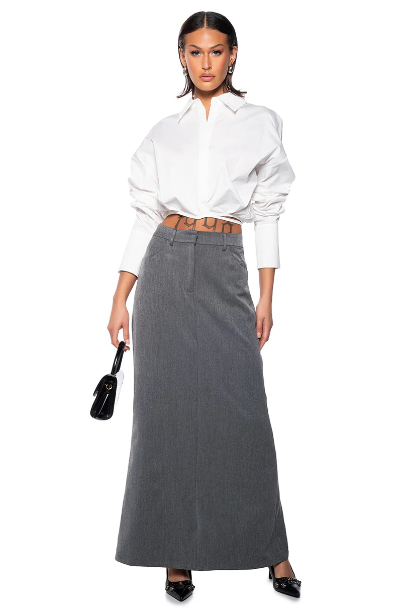 MINIMAL ELEGANCE WOVEN MAXI SKIRT