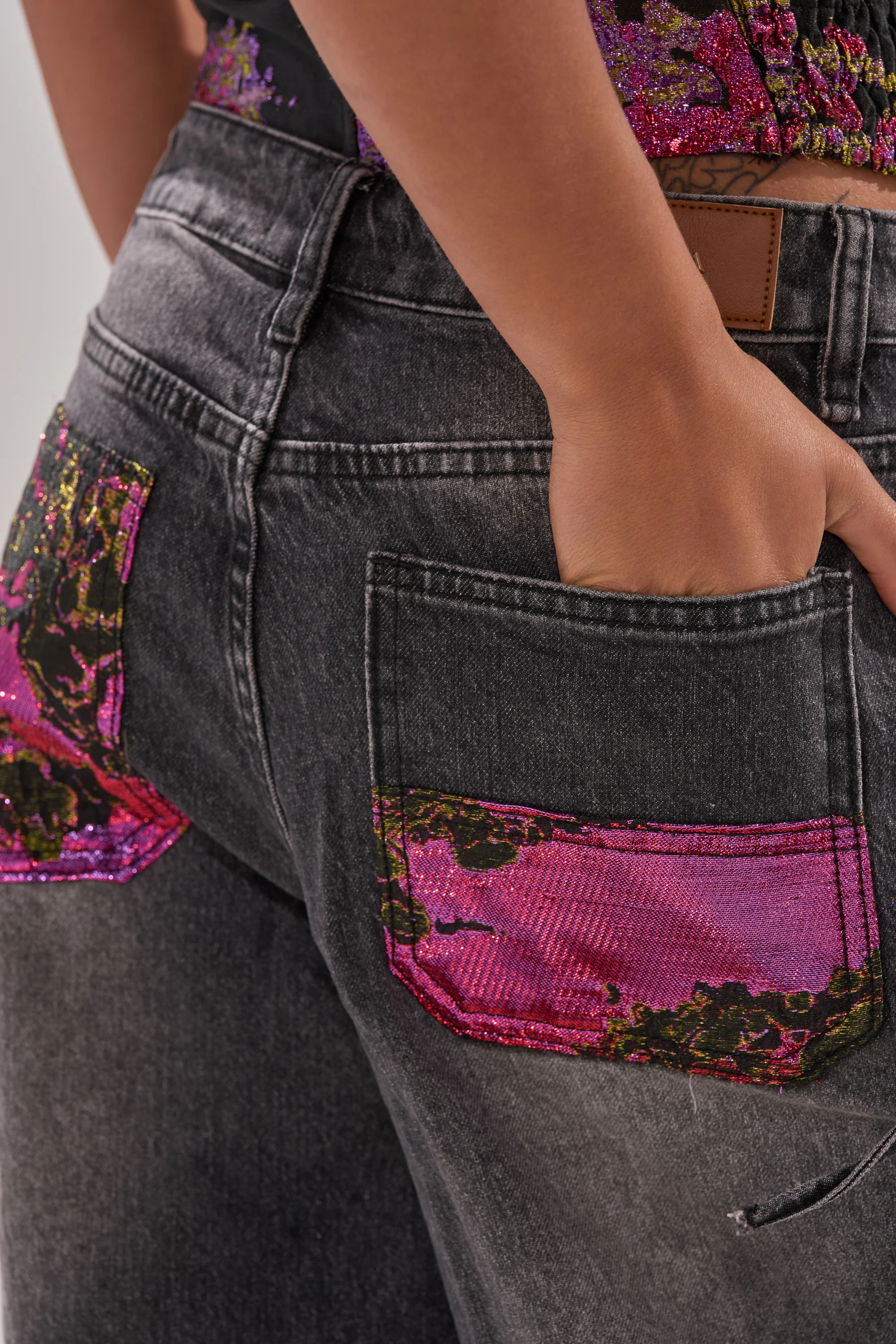 LETS PARTY BROCADE RELAXED DENIM