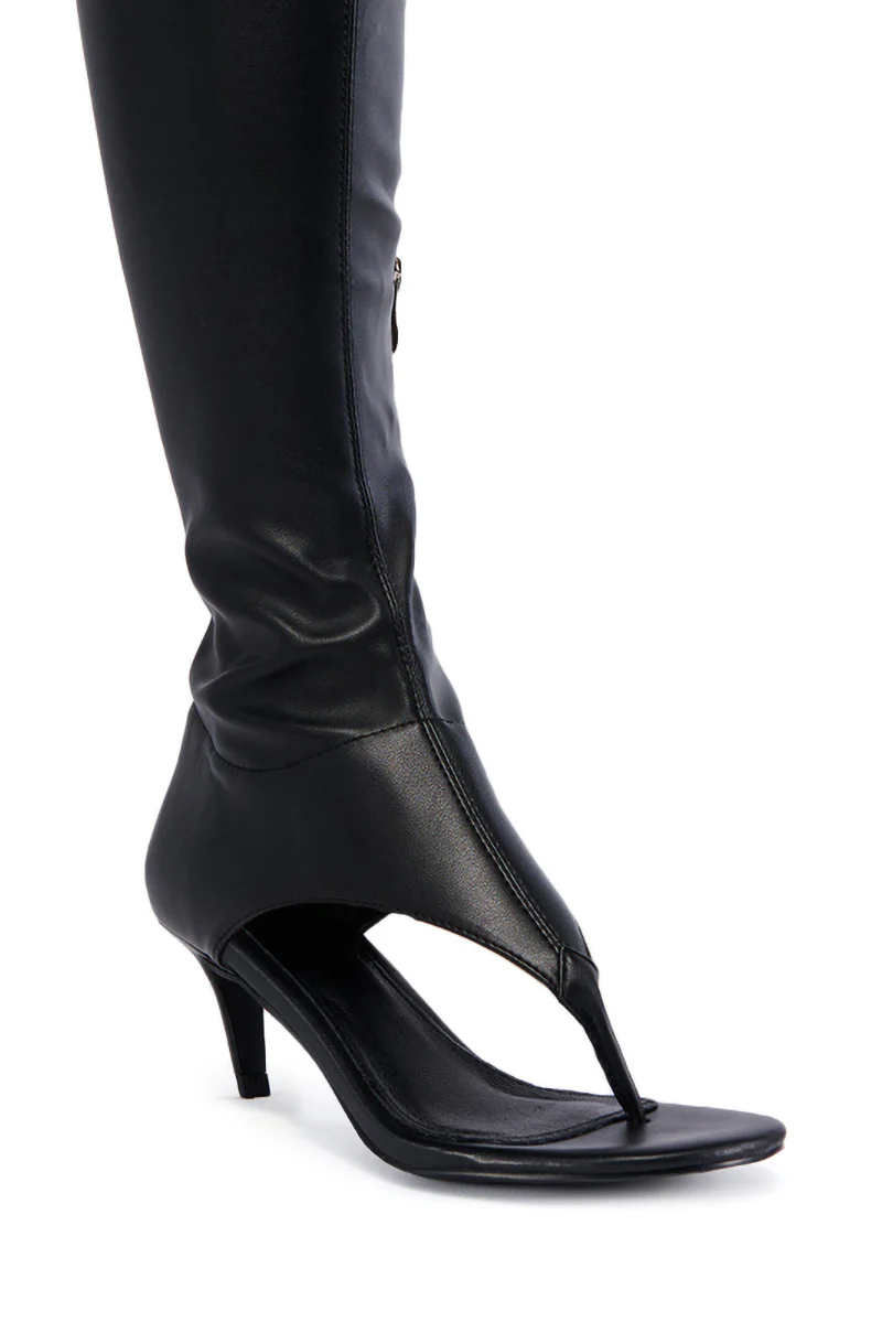 AZALEA WANG CECILE OPEN TOE SANDAL BOOT IN BLACK