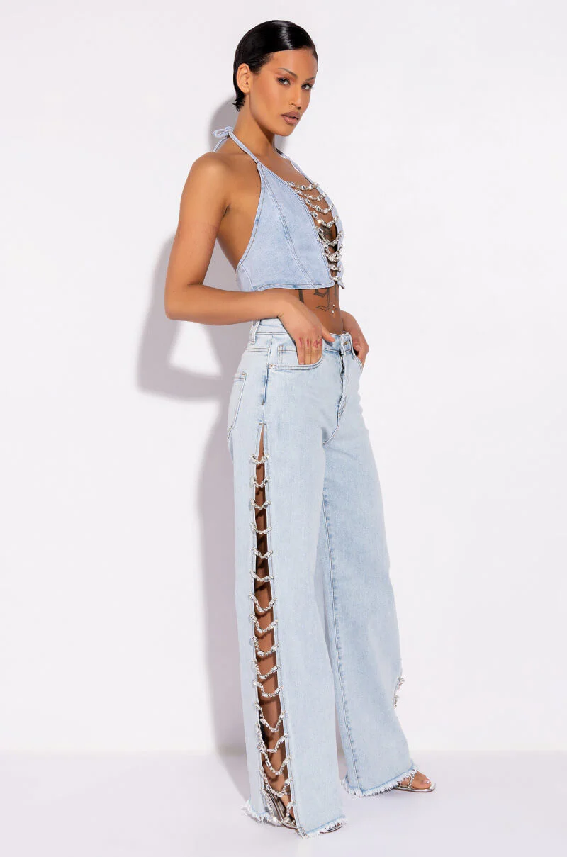 COVERED IN DIAMONDS RELAXED JEANS