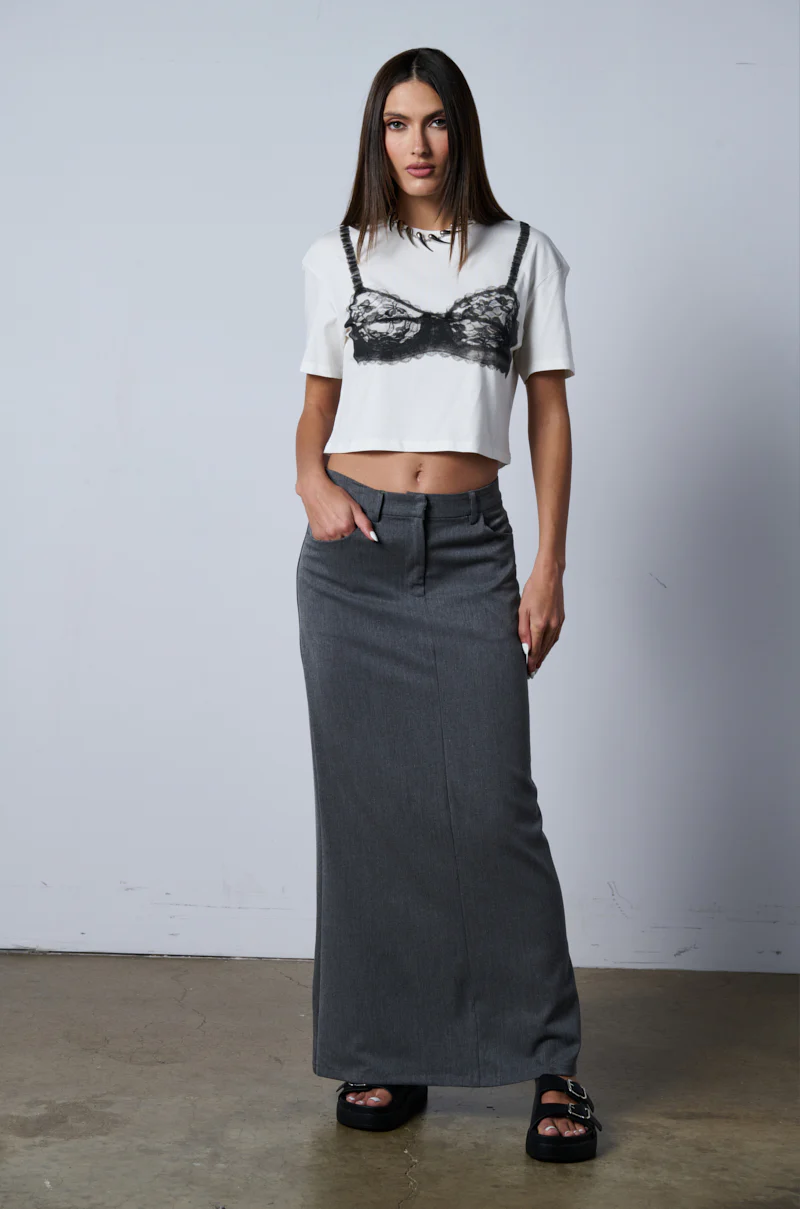 MINIMAL ELEGANCE WOVEN MAXI SKIRT
