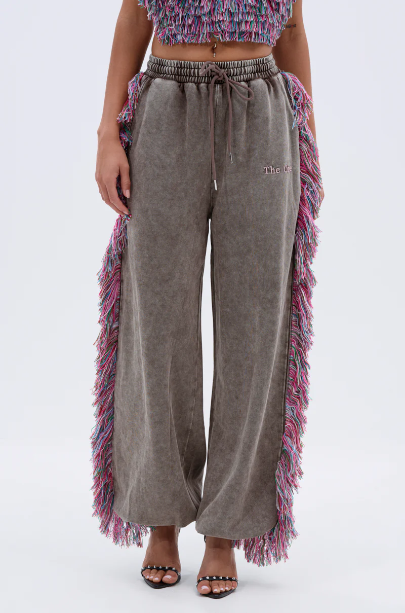 THE ONE WIDE LEG JOGGER WITH FRINGE