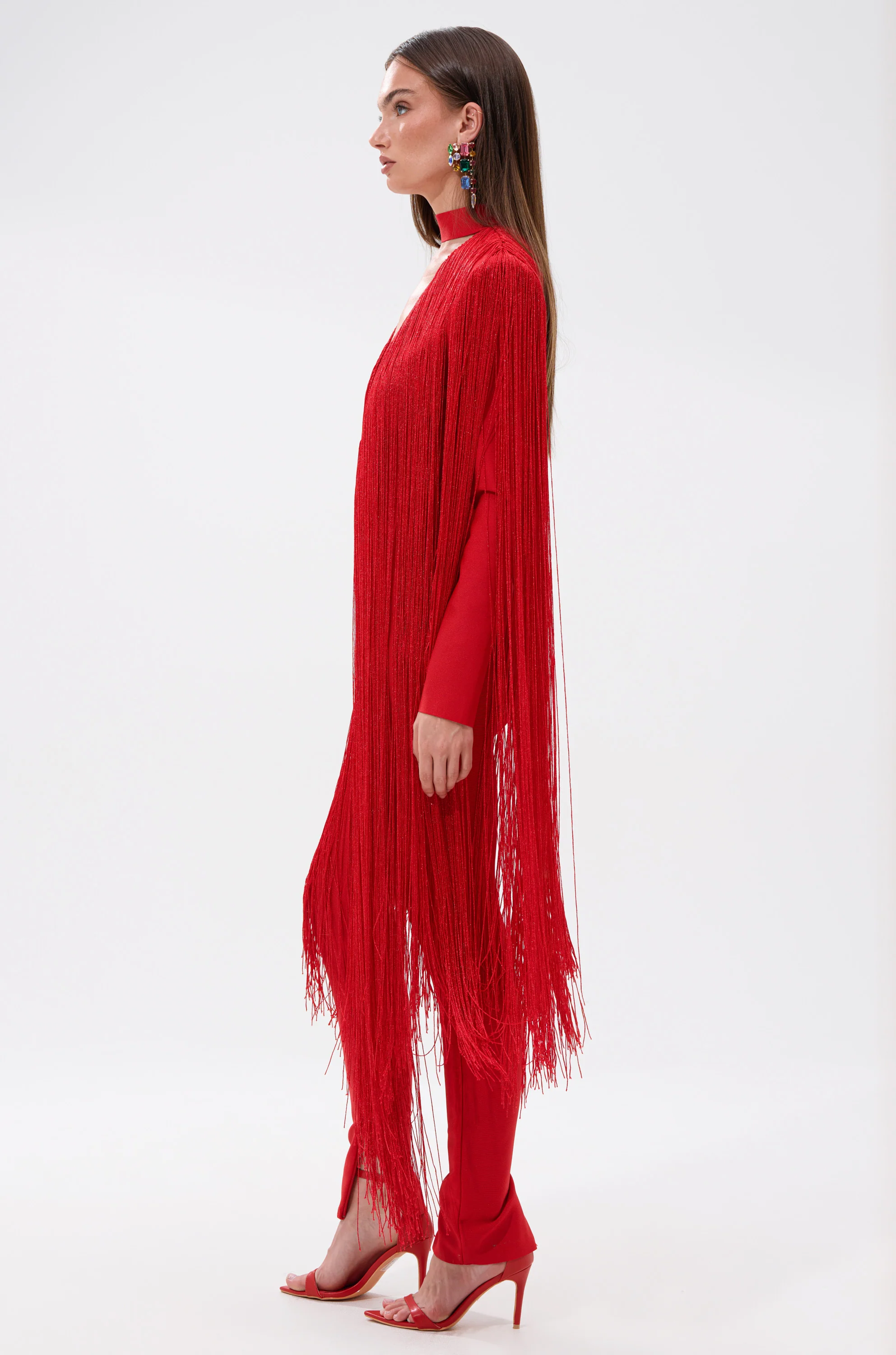 BELLE BANDAGE JUMPSUIT WITH FRINGE