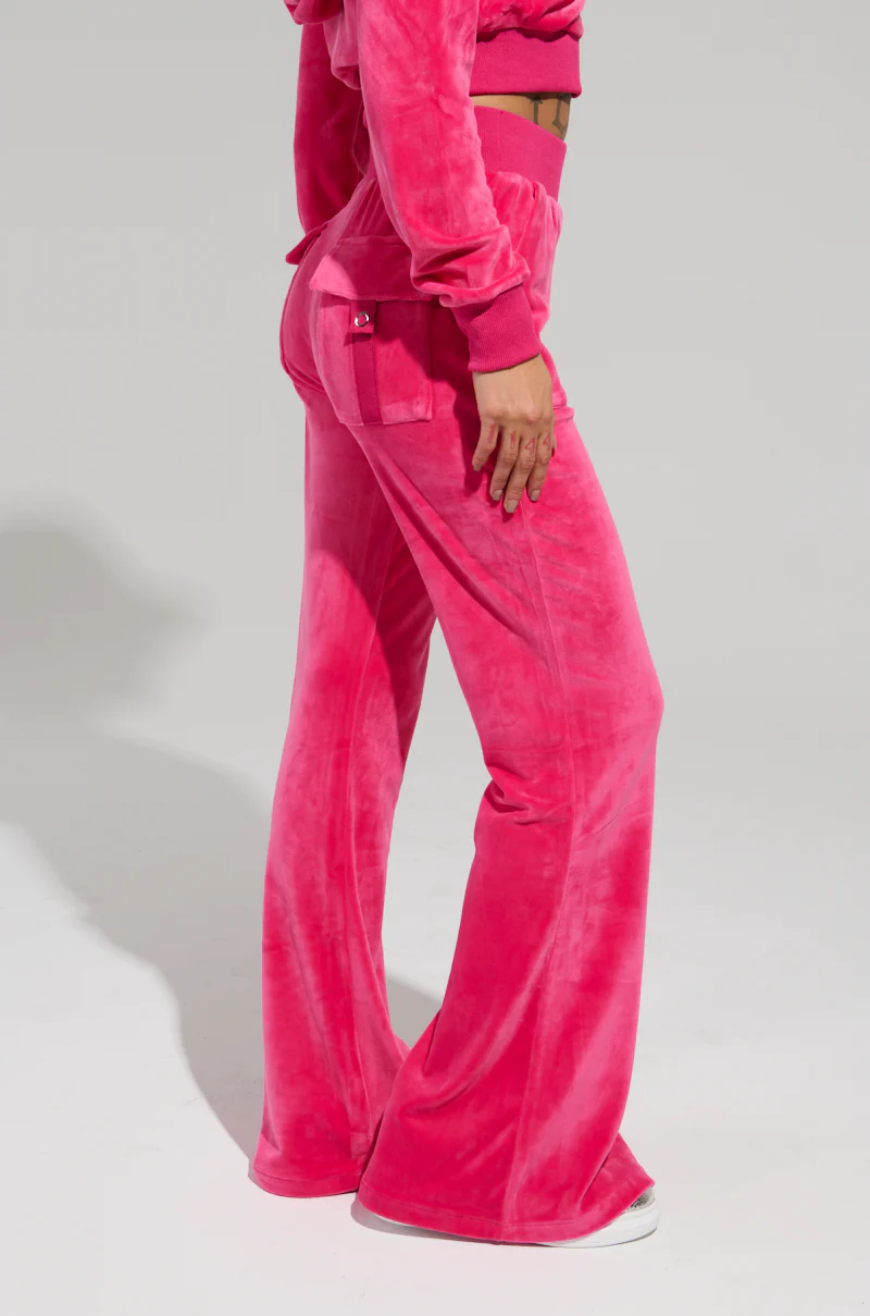 VELOUR GALORE STRAIGHT LEG JOGGER IN PINK