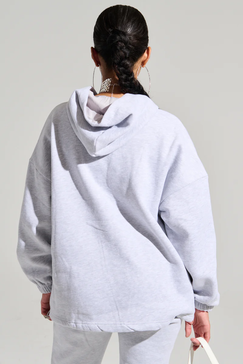 DEXTRA OVERSIZED HOODIE IN HEATHER GREY