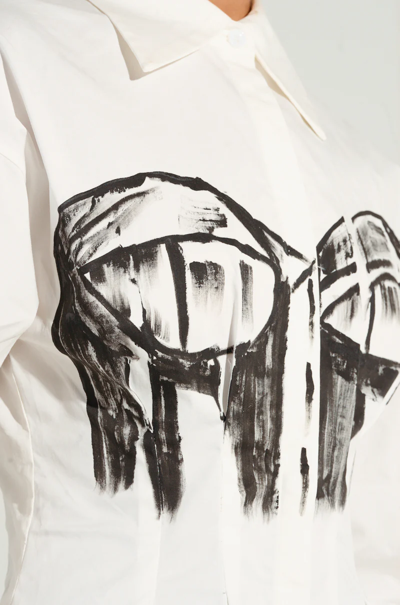 BAD FOR YOU BUTTON DOWN BLOUSE