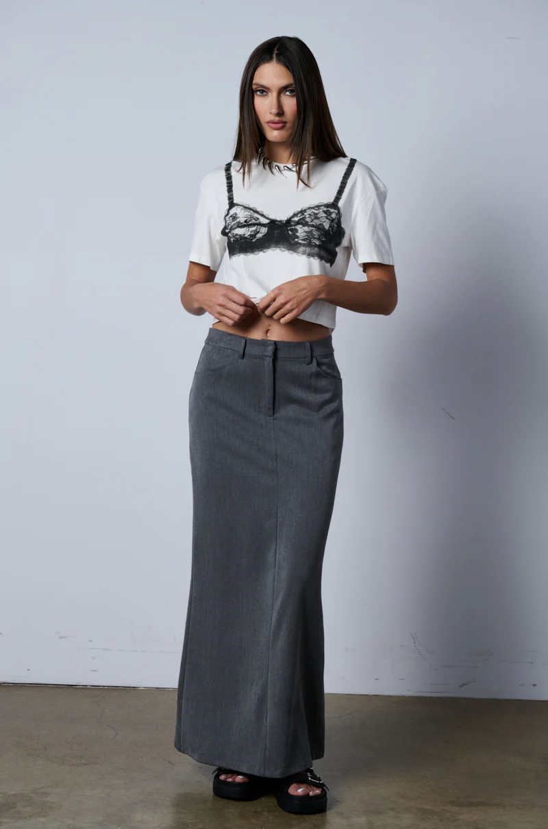 MINIMAL ELEGANCE WOVEN MAXI SKIRT