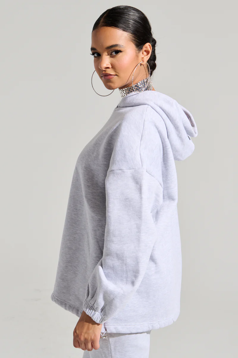 DEXTRA OVERSIZED HOODIE IN HEATHER GREY