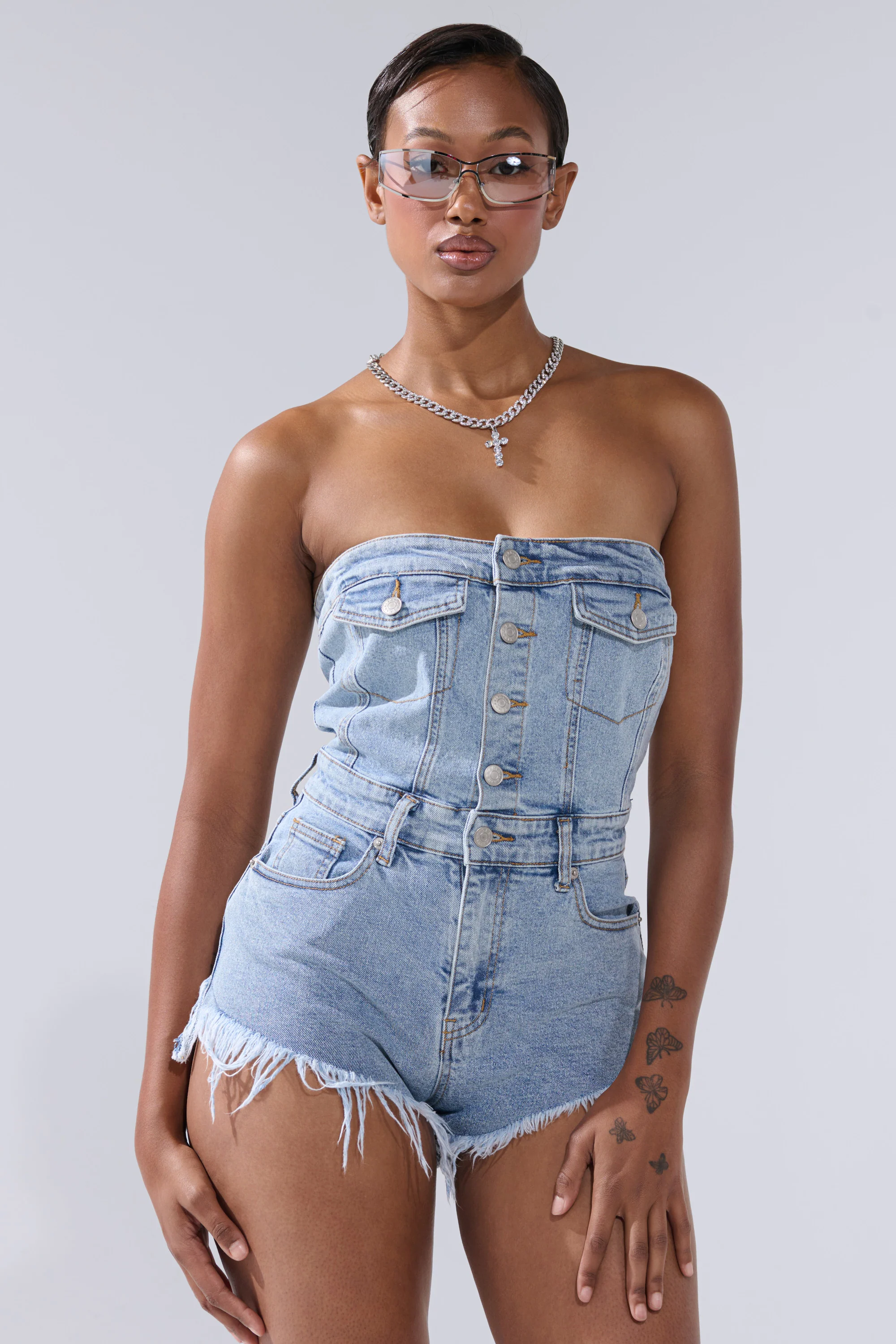 COOL IT COWBOY DENIM ROMPER