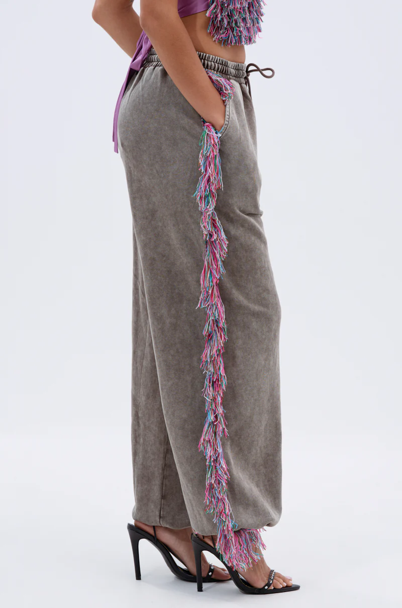 THE ONE WIDE LEG JOGGER WITH FRINGE