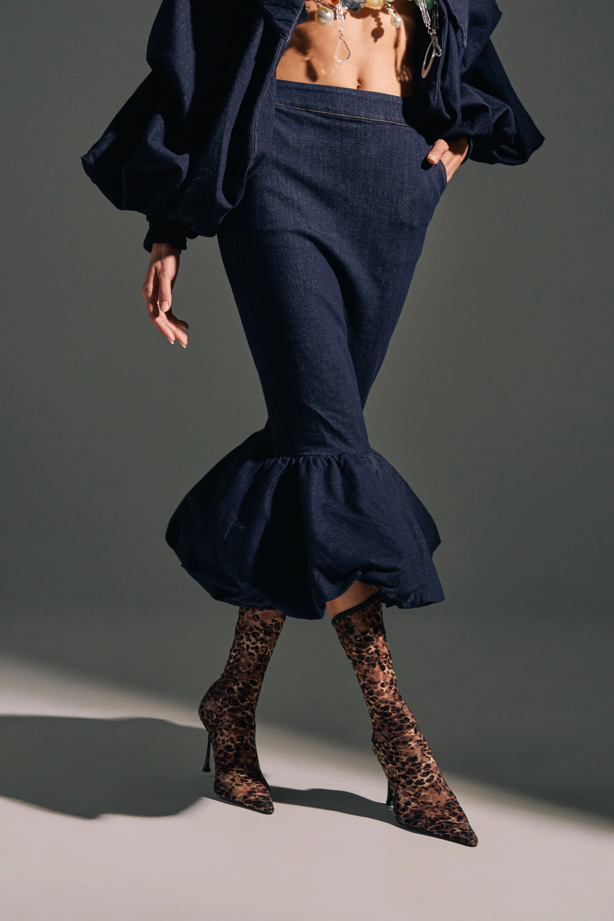 LET'S CHANGE IT UP DENIM MIDI SKIRT