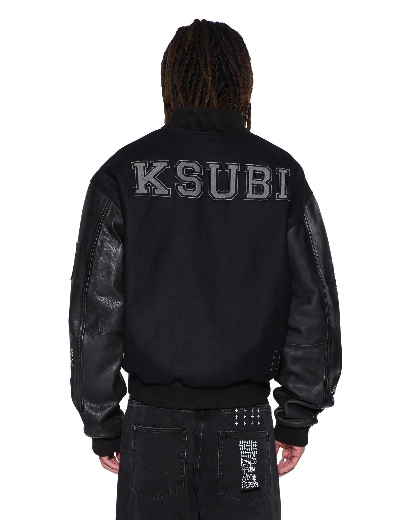 PATCHED VARSITY JACKET BLACK