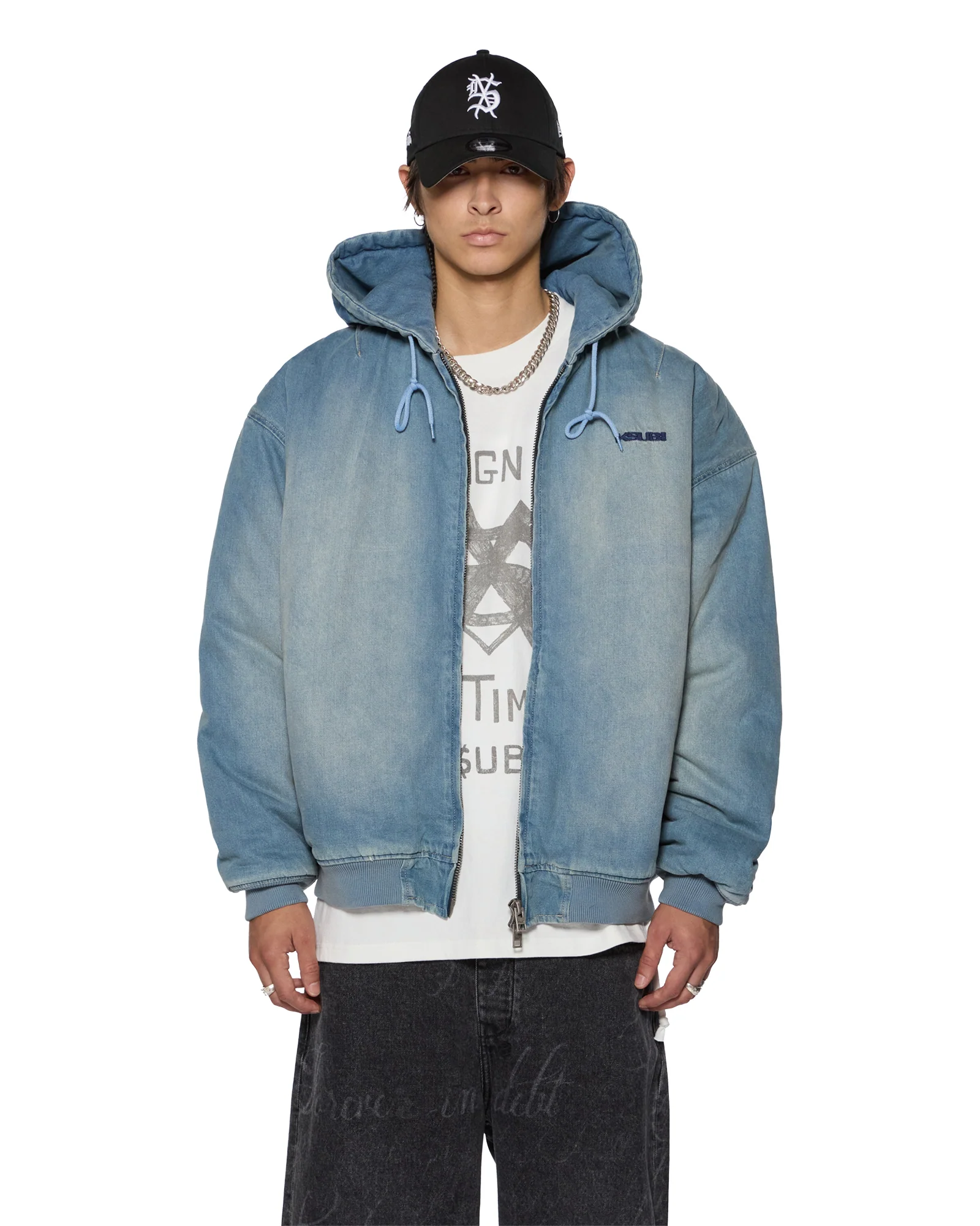 SLOUCH BOMBER JACKET FADED INDIGO