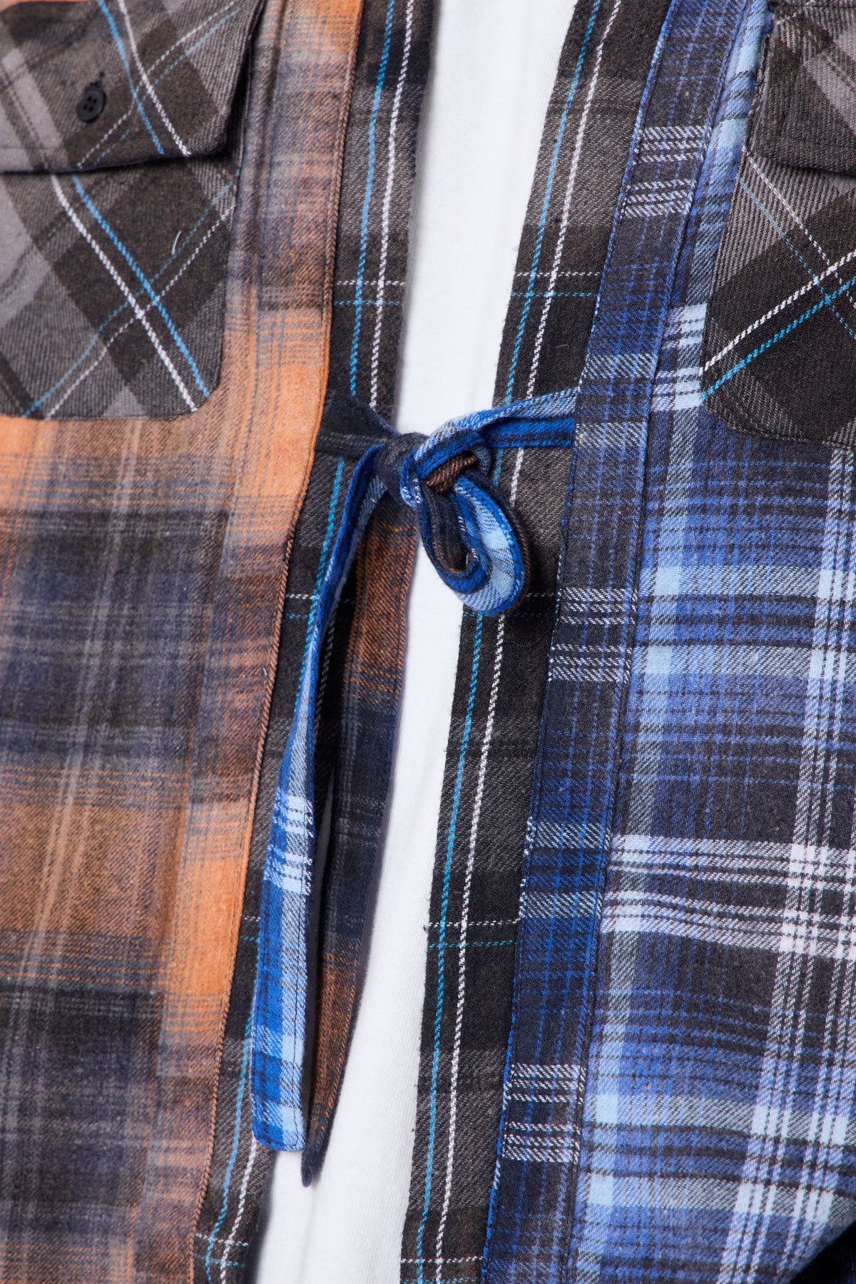 Knot Tie Mix Flannel Shirt - Multi