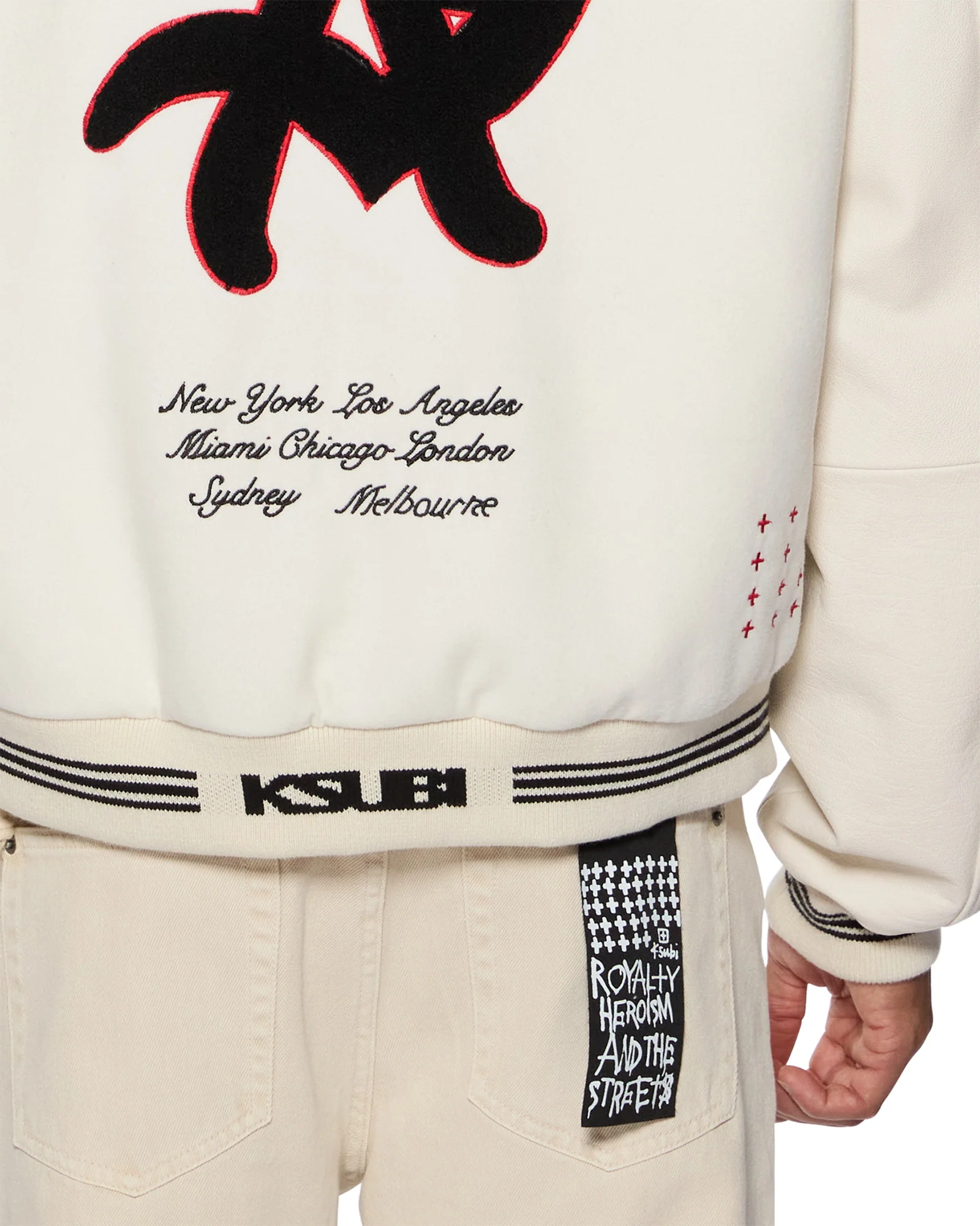 PLAYOFF VARSITY JACKET ECRU