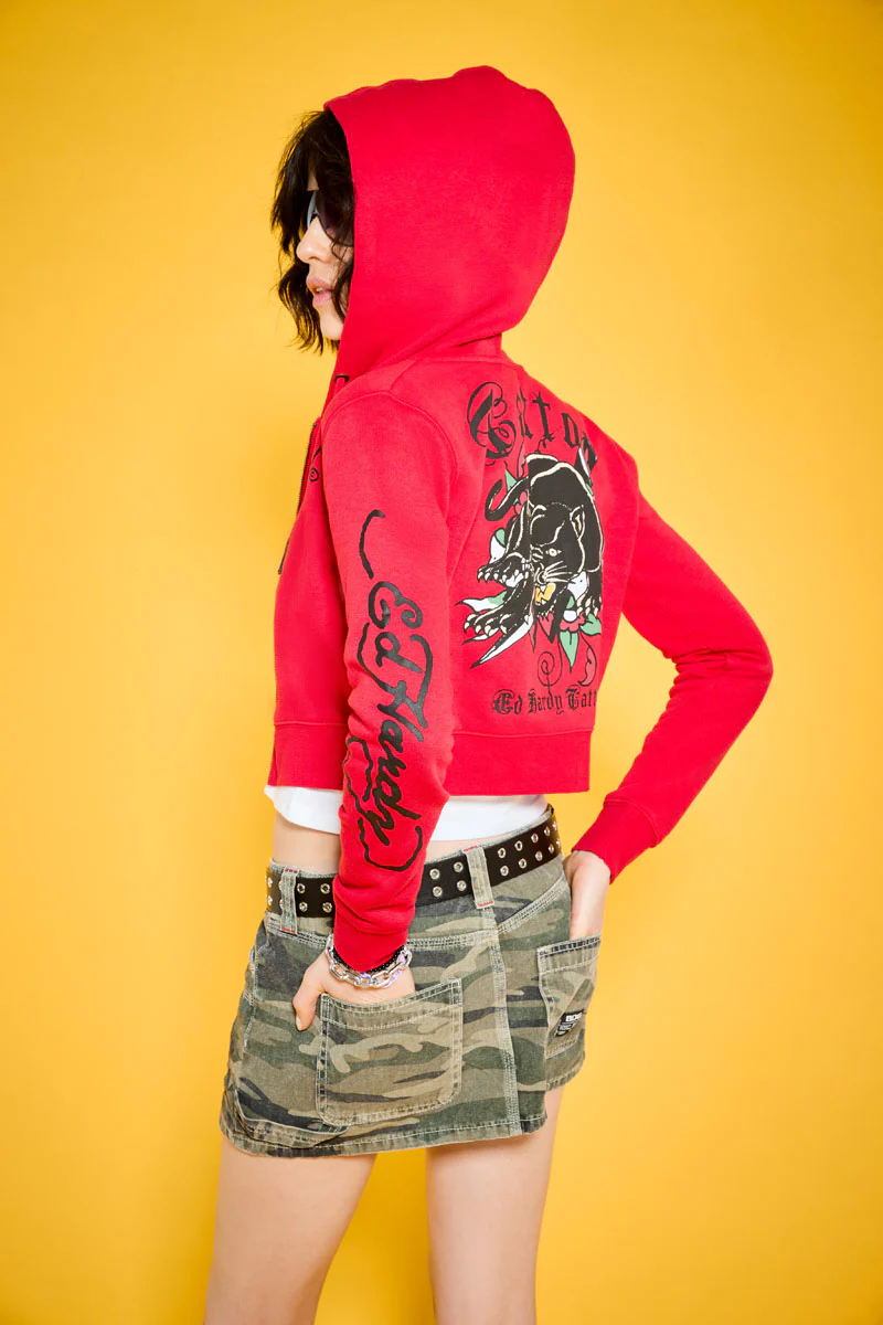 Panther Dagger Cropped Hoodie