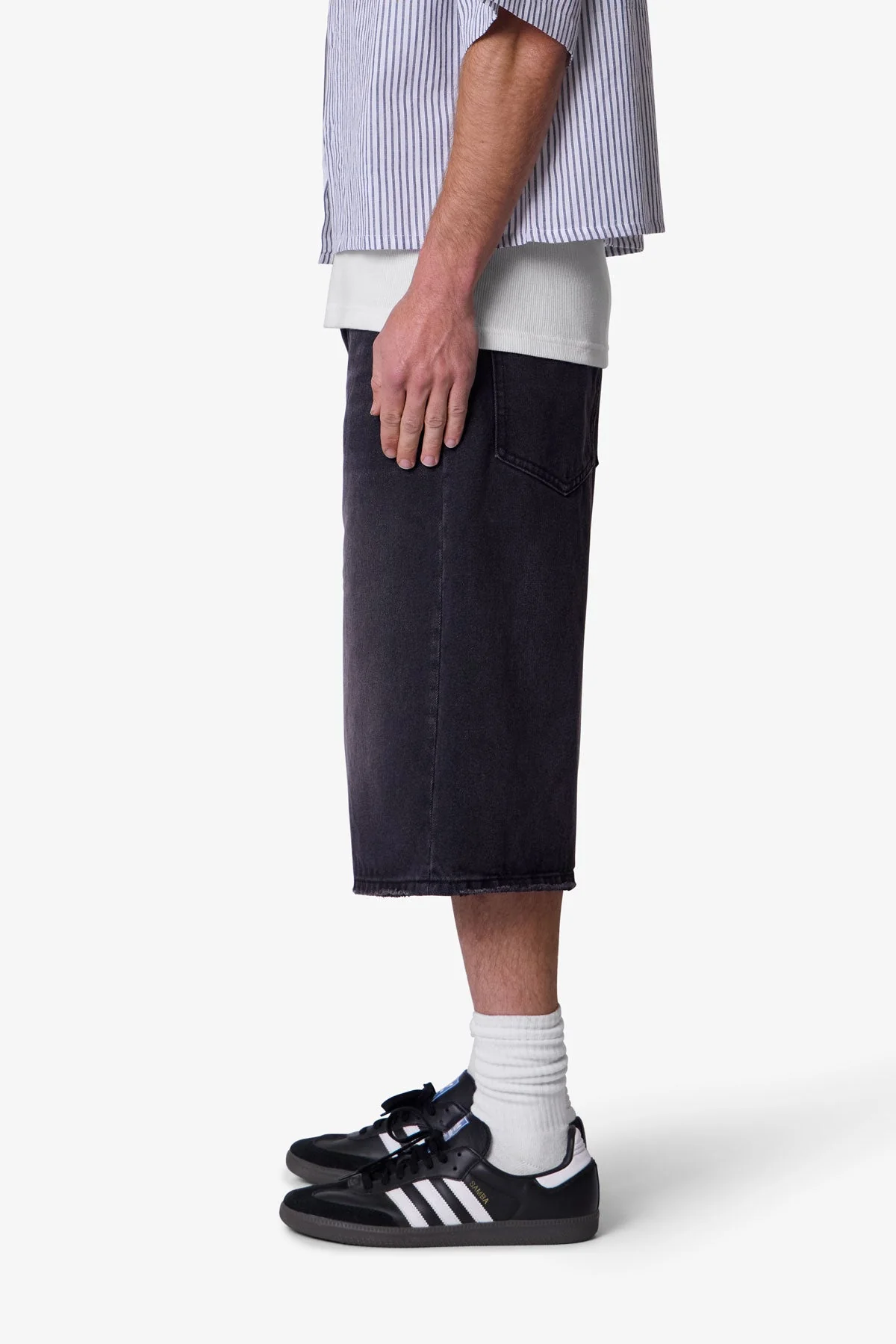 Ultra Baggy Denim Shorts - Black