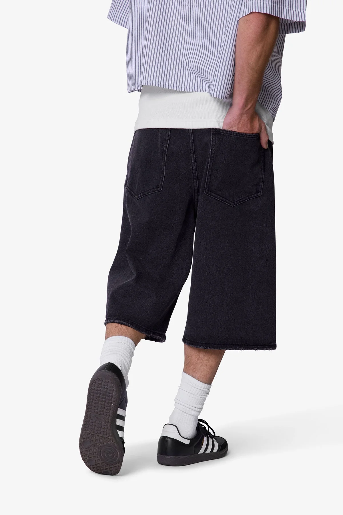 Ultra Baggy Denim Shorts - Black