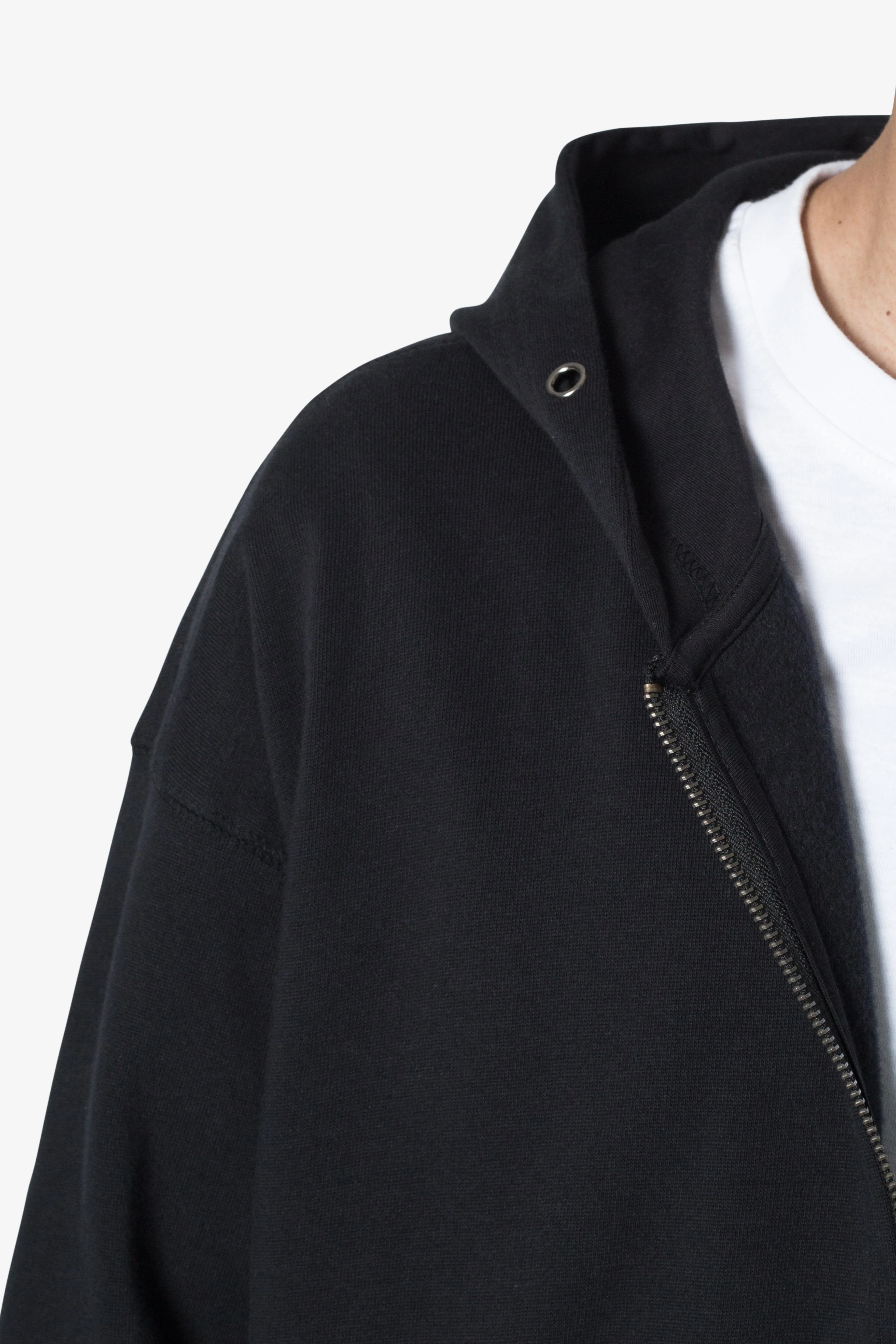 Basic Zip Up Hoodie - Black