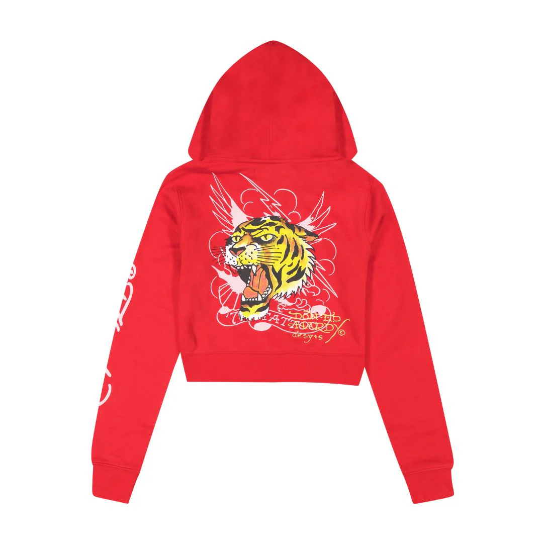 Tiger Mountain Zip Front Cropped Hoodie