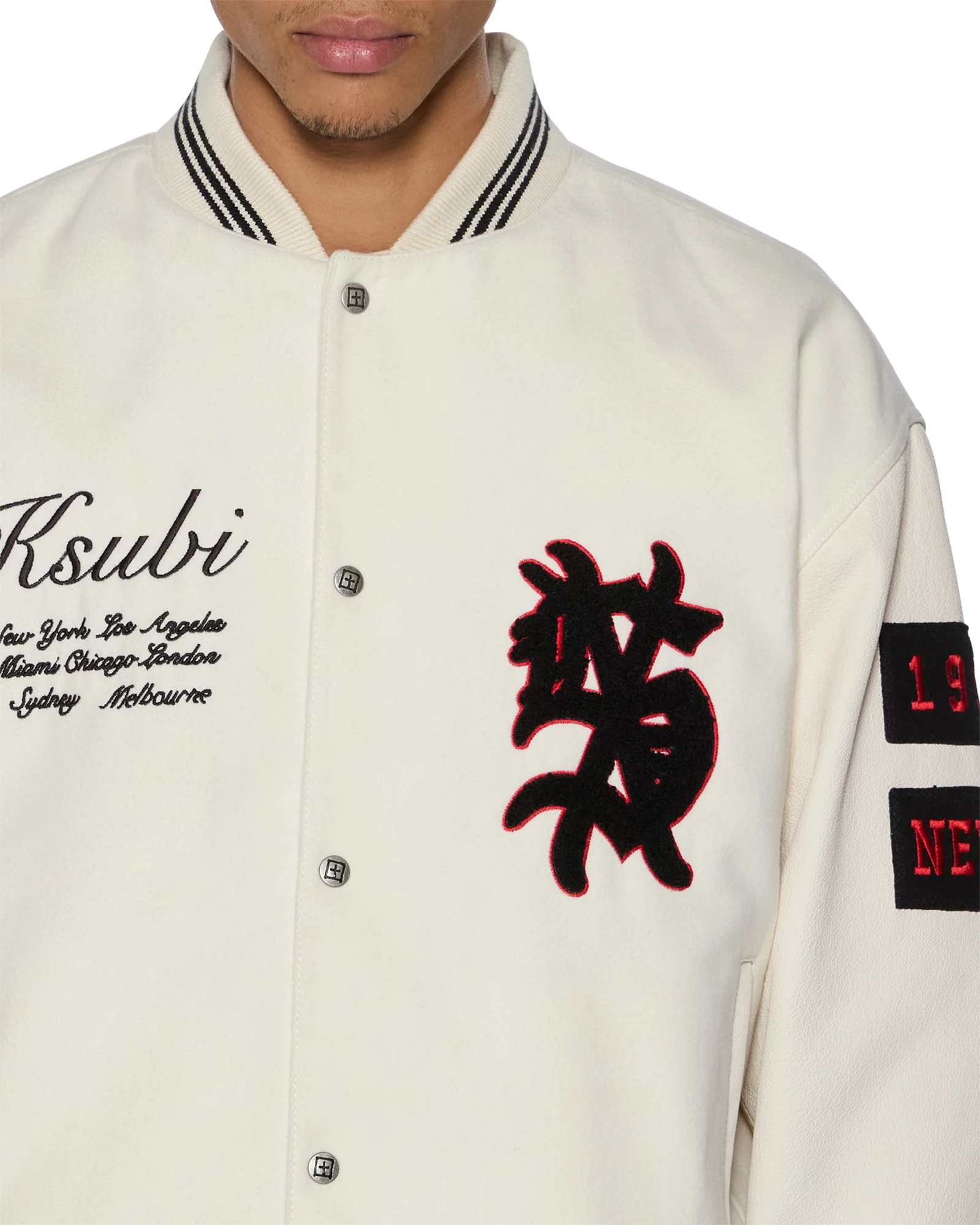 PLAYOFF VARSITY JACKET ECRU