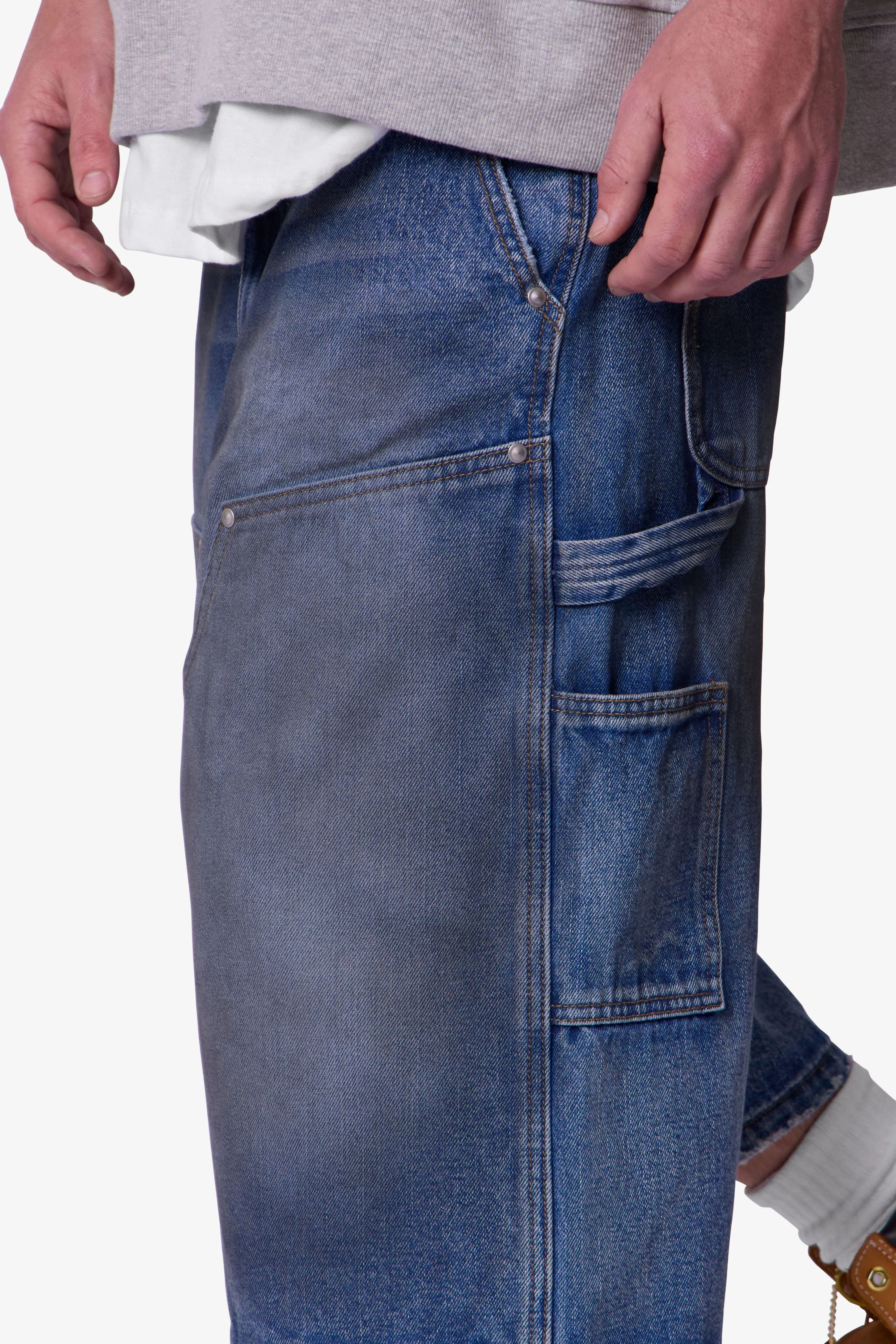 Ultra Baggy Carpenter Shorts - Washed Blue