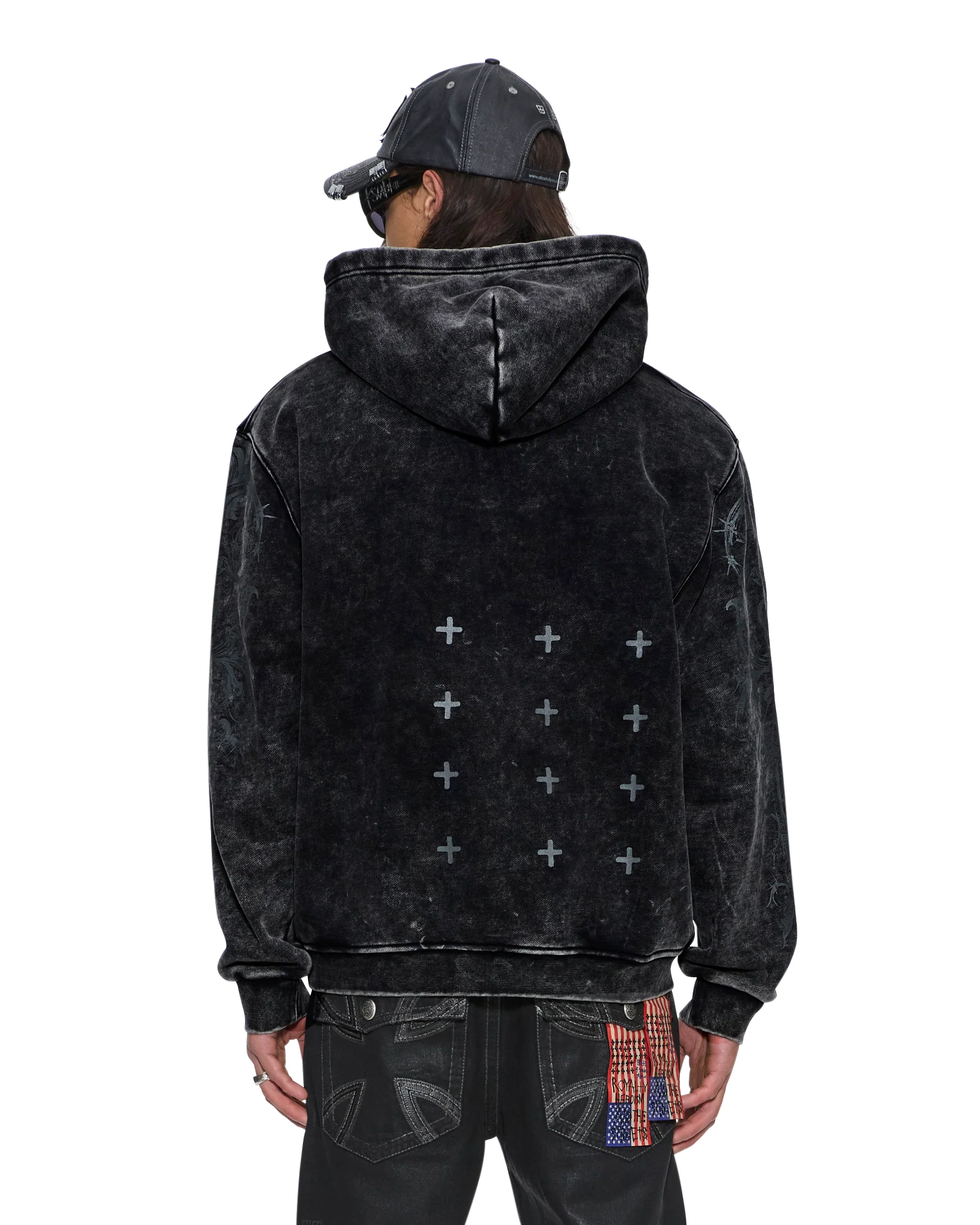 KSUBI X ALICE HOLLYWOOD GRAPHIC ZIP HOODIE BLACK