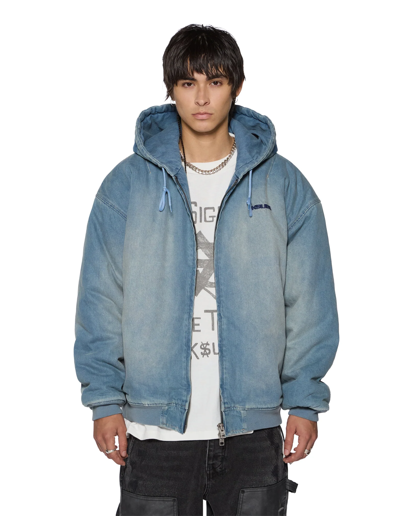 SLOUCH BOMBER JACKET FADED INDIGO